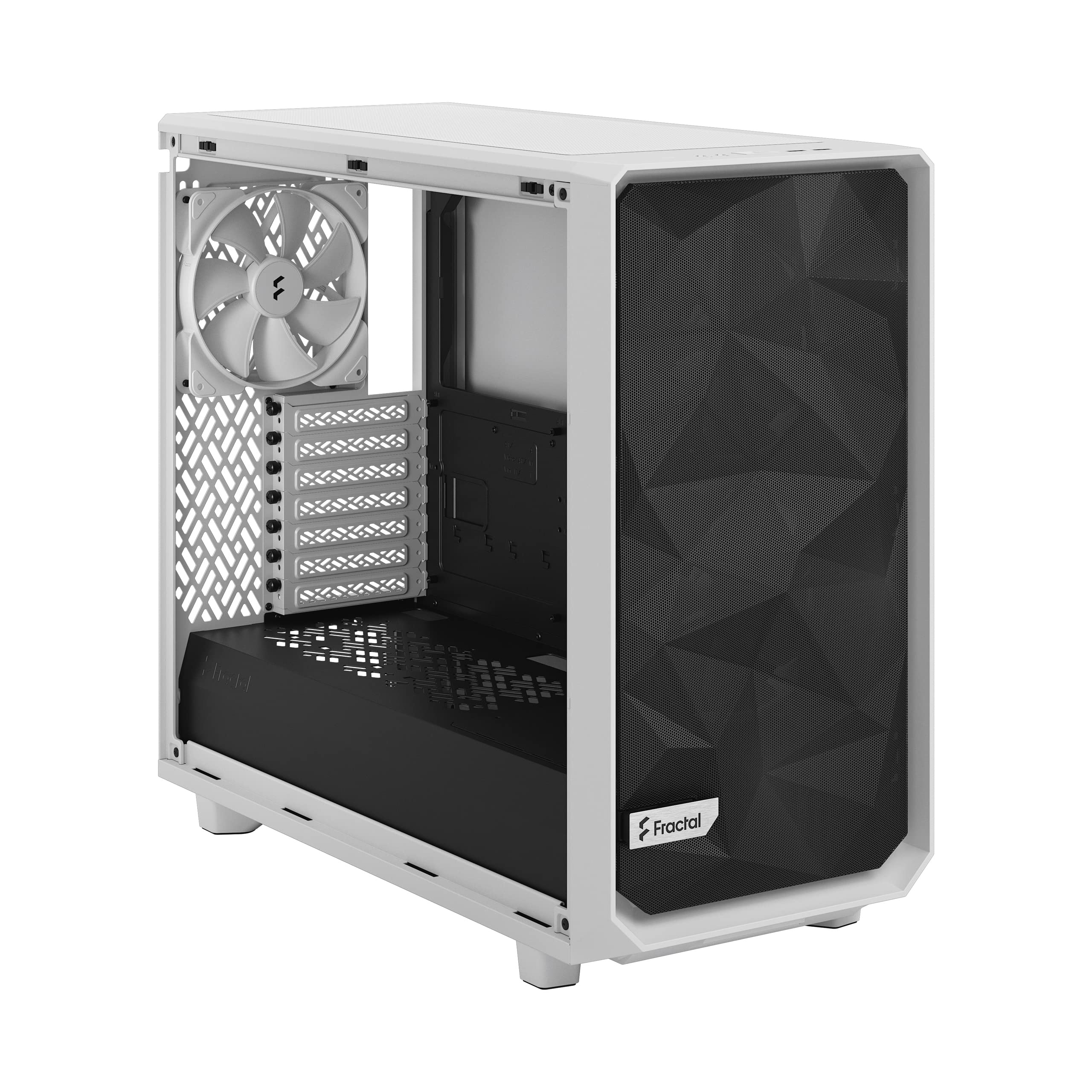 Fractal Design Meshify 2 Lite White ATX Mid Tower PC Case - Tempered Glass Window, High Airflow Mesh Front Panel, Spacious Interior for Gaming & Workstation Builds - Perfect for Home Office & Gaming Setup