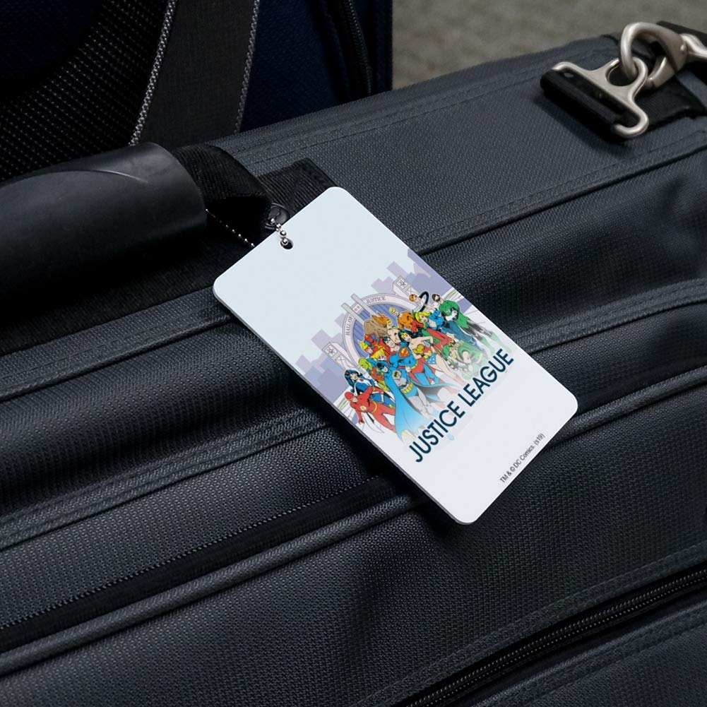 Justice League Hall of Justice Luggage Tag - Superhero-Themed Carry-On ID Tag for Suitcases & Travel Bags | Perfect for DC Fans, Cosplay & Comic Con Events