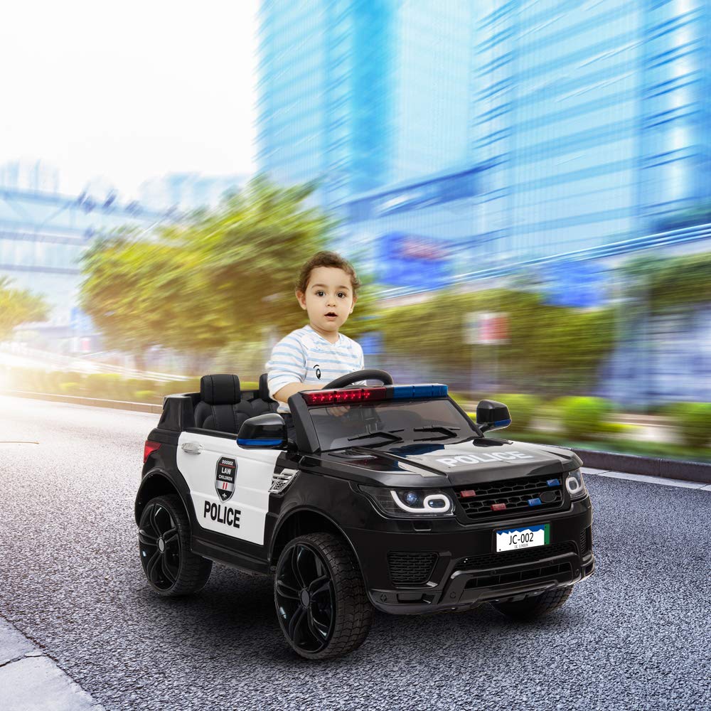12V Kids Electric Police SUV Ride-On Car with Remote Control & LED Lights - Perfect for Outdoor Play