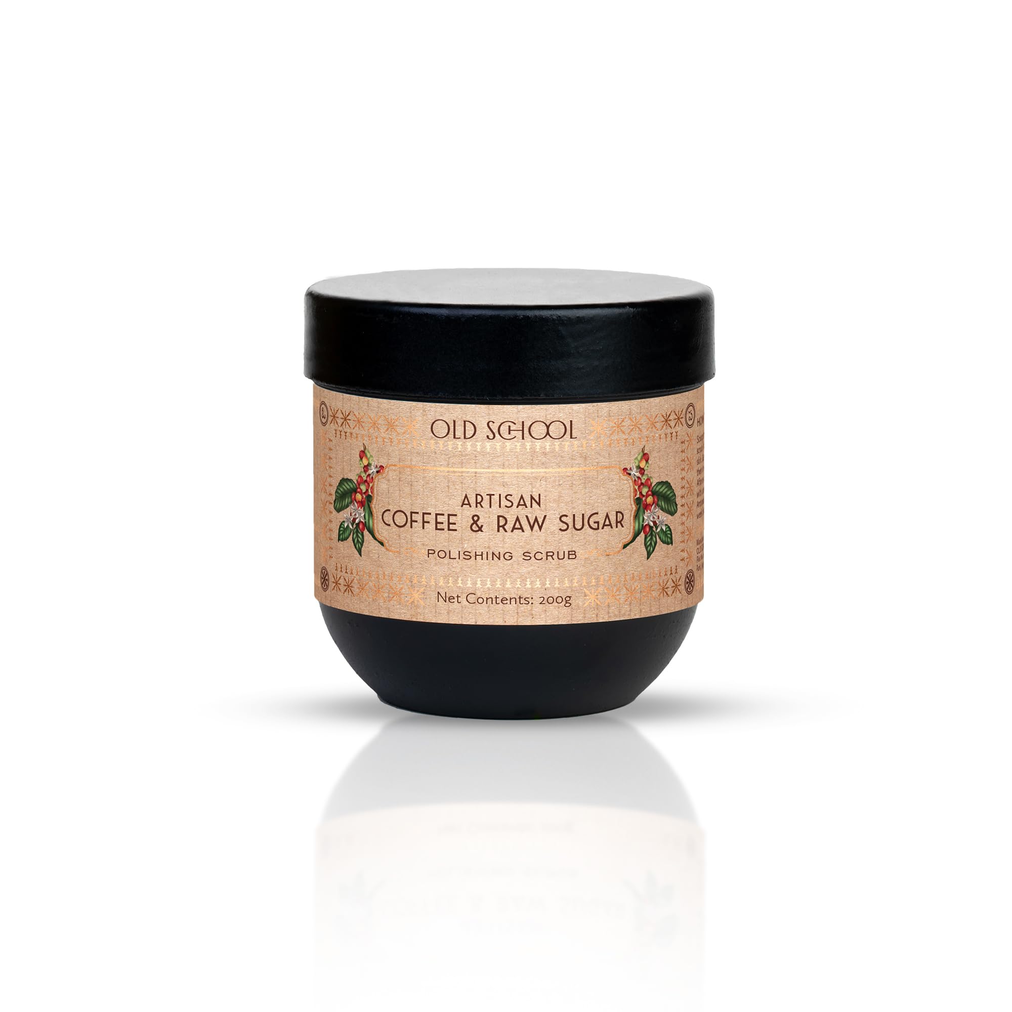 Old School Rituals Artisan Coffee & Raw Sugar Body Scrub - Natural Exfoliator for Tan Removal & Radiant Skin | Smoothing Polisher for All Skin Types | 200g Organic Skincare | Perfect for Pre-Wedding Glow & Post-Workout Refreshment