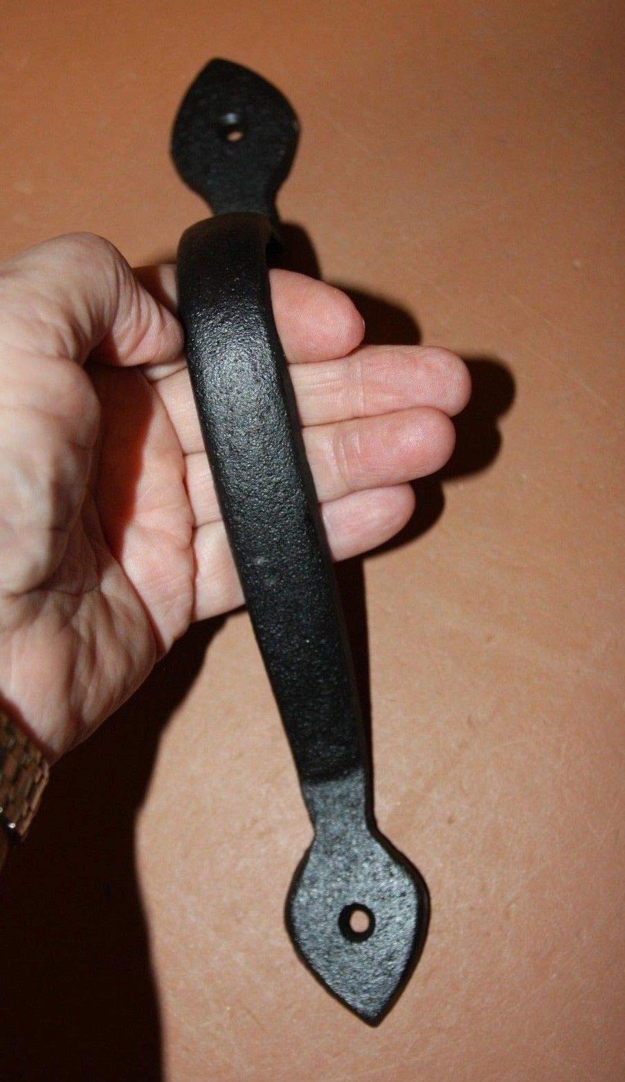 Vintage Rustic Brown Cast Iron Kitchen Cupboard Pulls - Set of 8, 10 Inch Long with 8 Inch Center Space (HW-40) - Perfect for Farmhouse, Cottage & Rustic Home Decor