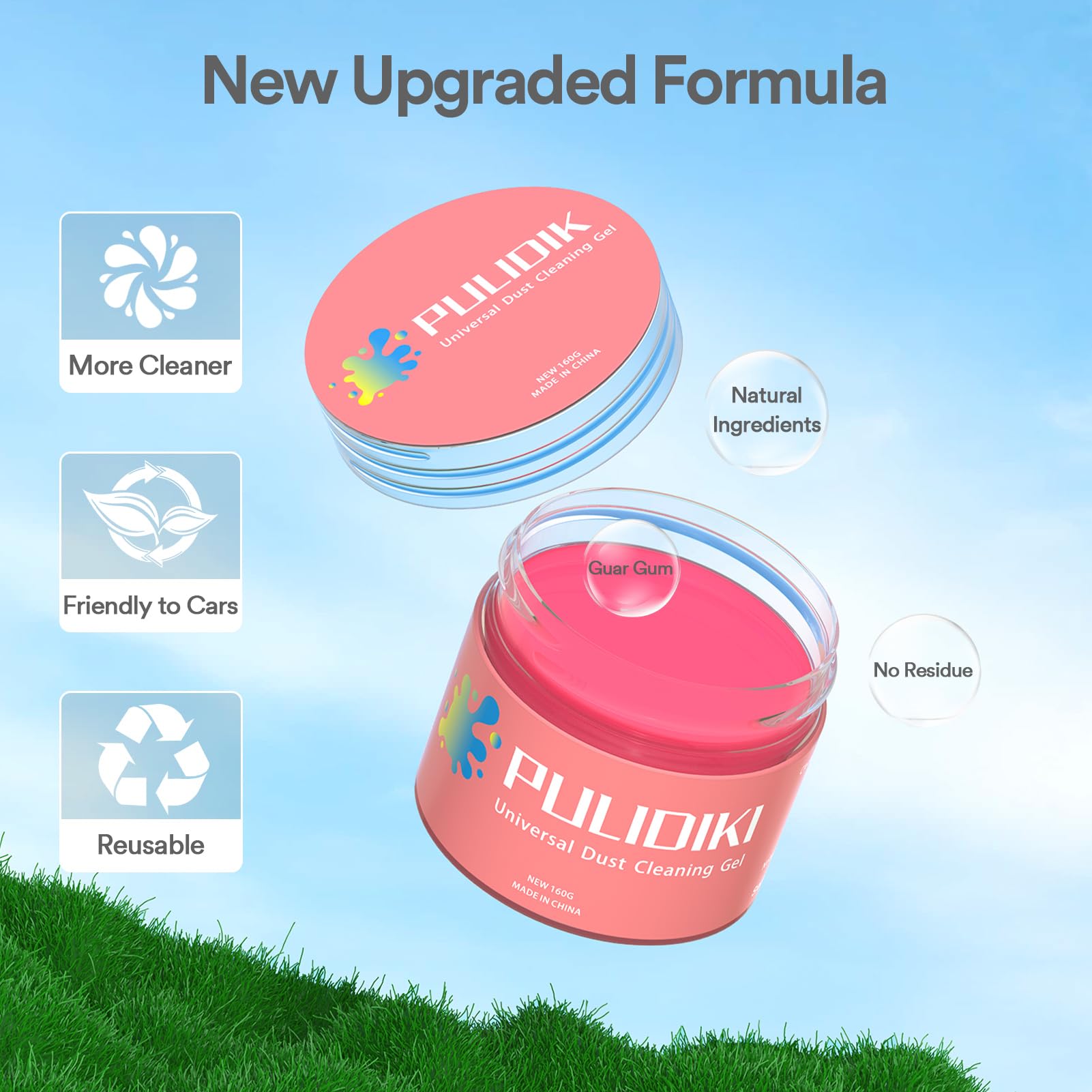 PULIDIKI Reusable Car Cleaning Gel Putty - Interior Detailing Kit for Dust, Dirt & Pet Hair - Car Slime Cleaner for Vents, Dashboard & Seats - Perfect for Car Detailing, Home & Office Cleaning Supplies