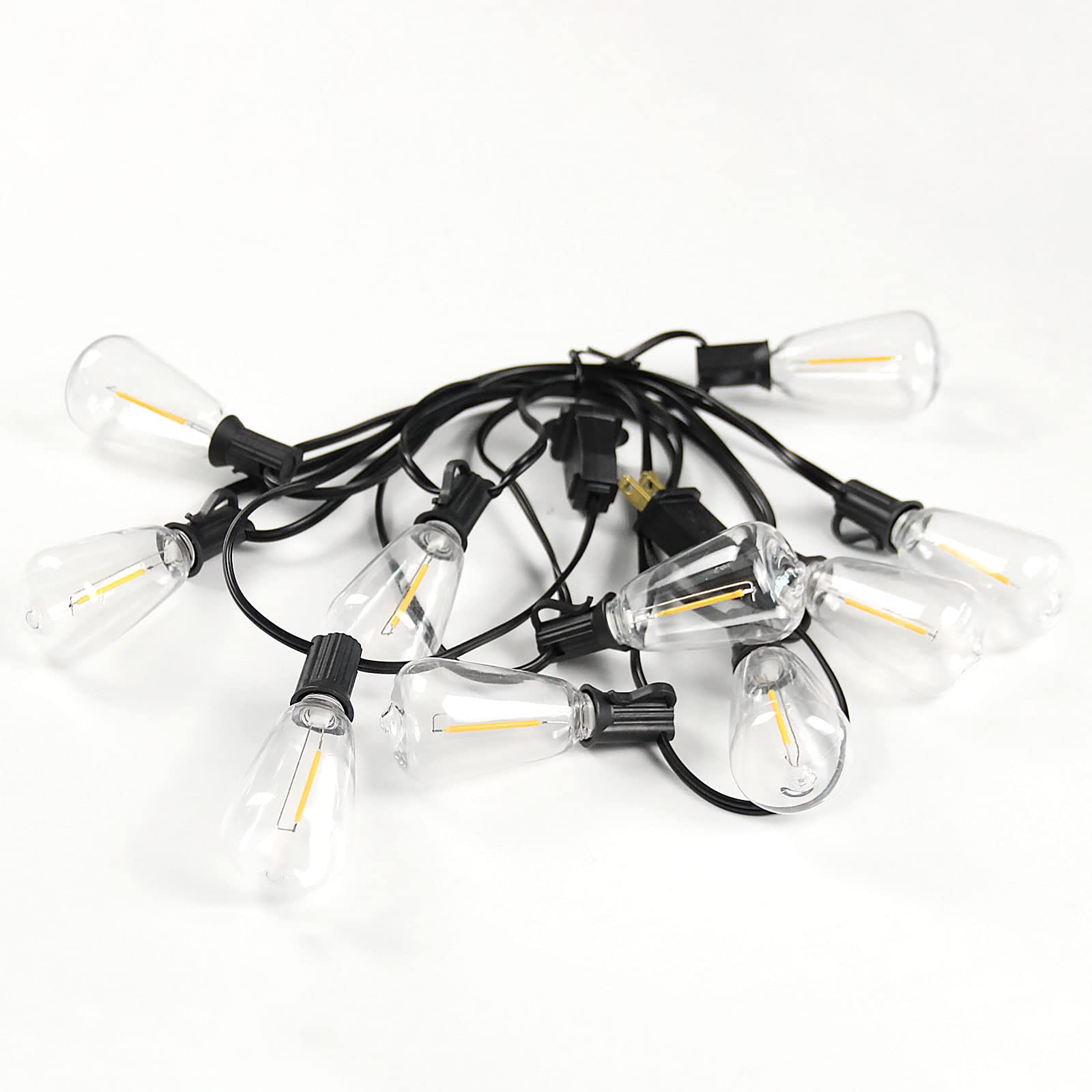 BRIMAX 10FT Outdoor String Lights with 10 ST38 1W Shatterproof LED Edison Bulbs - Waterproof Patio Lights for Bistro, Pergola, Backyard, Garden & Outdoor Dining Decor