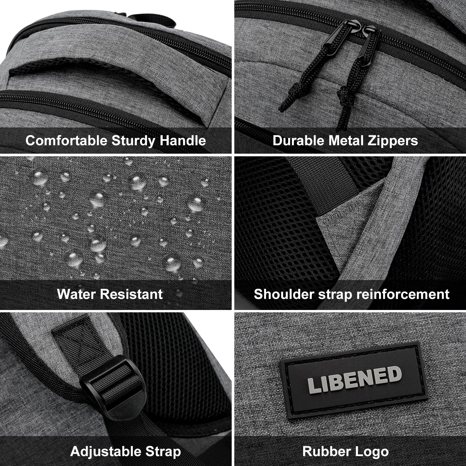 Durable 17.3 Inch Laptop Backpack for Women & Men - USB Charging Port School Backpack for High School & College Students - Large Grey Computer Bookbag - Perfect for Travel, Work & Daily Commute