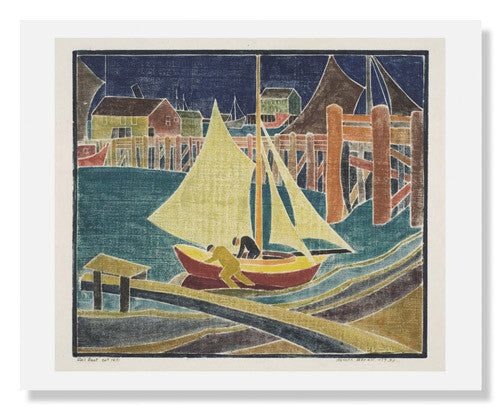 Blanche Lazzell Sail Boat Art Print - Vintage Nautical Wall Decor for Living Room, Bedroom & Office | Home & Office Wall Art