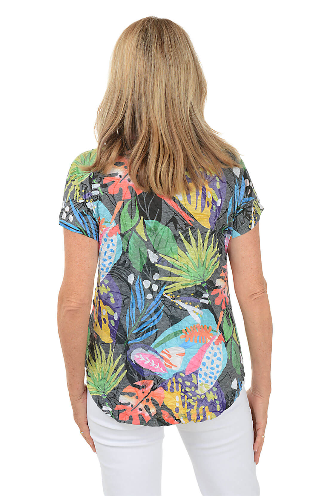 Harmony Crushed Short Sleeve Knit Top for Women - Soft Casual T-Shirt for Everyday Wear, Summer Outfits and Layering