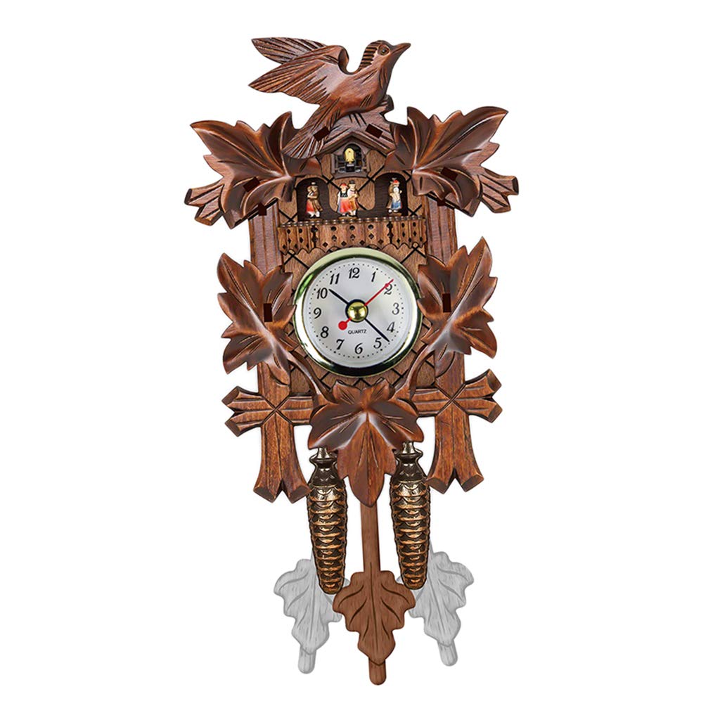 Simhoa Vintage German Cuckoo Clock - Handcrafted Wooden Wall Clock with Moving Cuckoo Bird - Perfect for Home, Bedroom, Office Decor & Gift Giving (Birthday, Christmas, Housewarming)