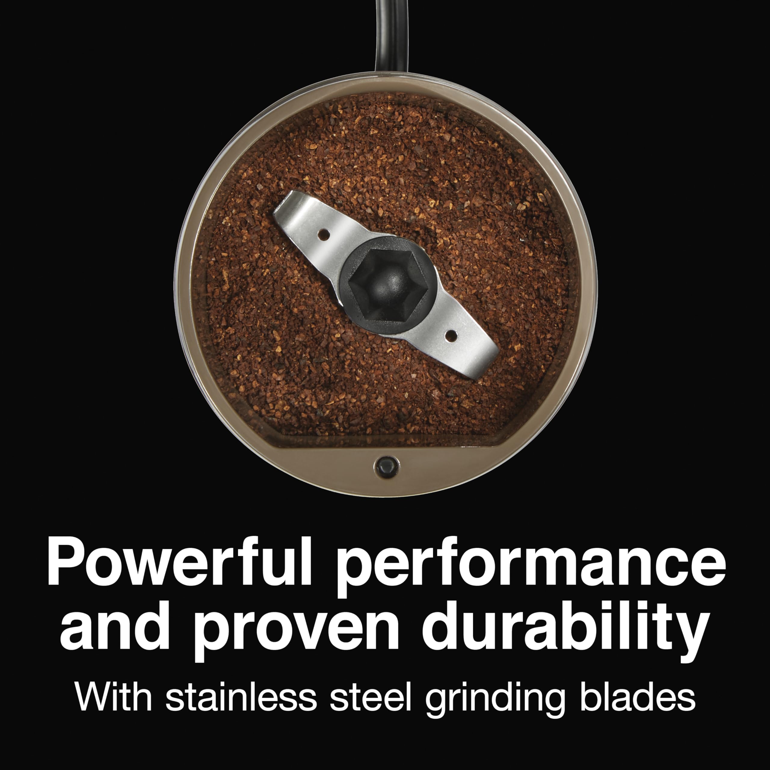 Proctor Silex Electric Coffee Grinder - Stainless Steel Blades for Beans, Spices & Herbs - 12 Cup Capacity - Brown - Perfect for Home Kitchen, Coffee Shops & Office Use