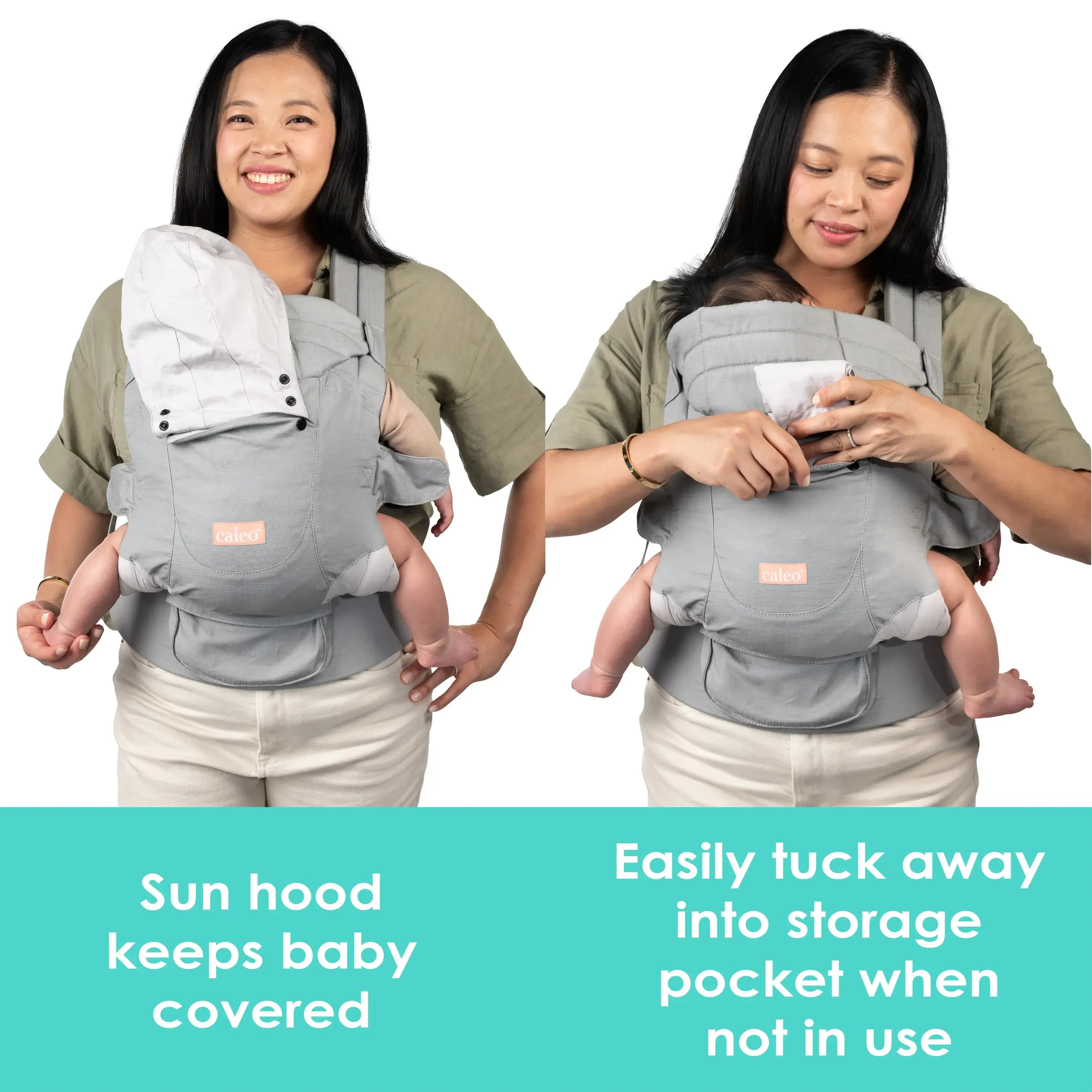 Caleo 3-in-1 Baby Carrier for Newborns to Toddlers - Ergonomic Infant Sling, Hip Seat & Backpack - Perfect for Hands-Free Parenting, Shopping & Outdoor Adventures