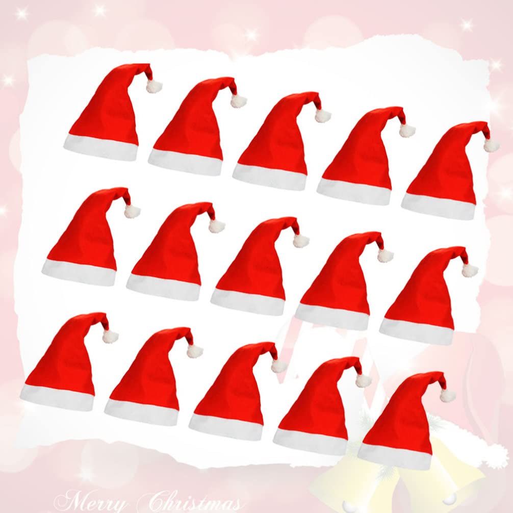 ABOOFAN 15 Pcs Christmas Party Hats - Festive Santa Claus Headdress for Kids & Adults, Thick Holiday Headwear for Xmas Celebrations, Family Gatherings & Office Parties