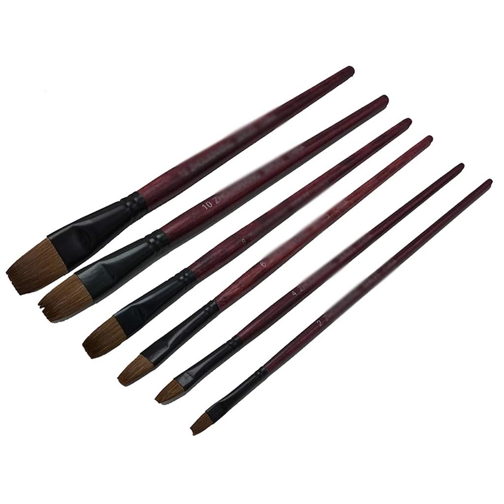 6-Piece Professional Artist Paint Brush Set - Weasel Hair Oil, Watercolor & Acrylic Paint Brushes for Artists - Perfect for Canvas Painting, Sketching & DIY Art Projects
