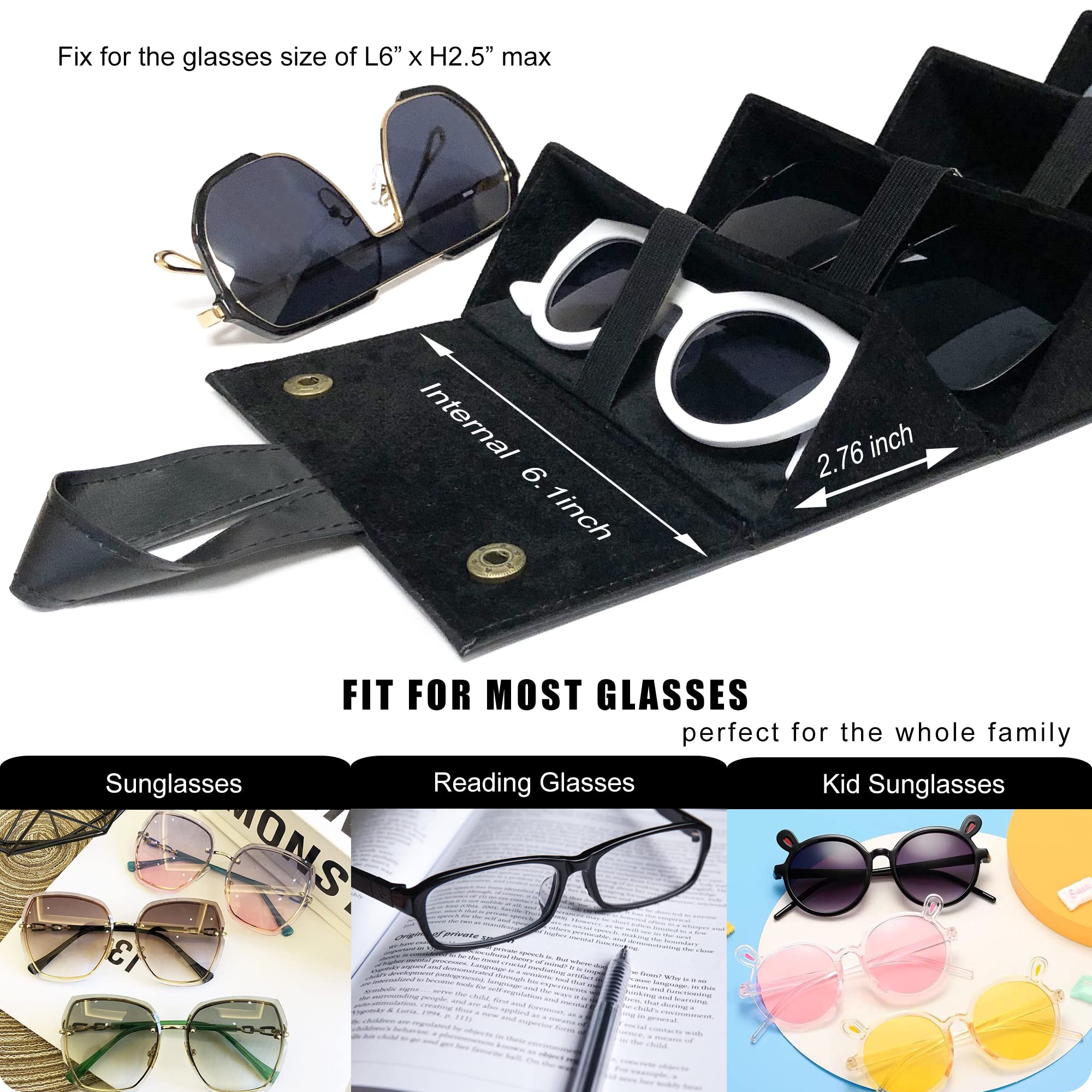 Longjet 5-Slot Sunglasses Organizer - Travel Glasses Case for Multiple Pairs, Eyewear Storage Box & Hanging Holder - Perfect for Travel, Home, Office & Car Organization