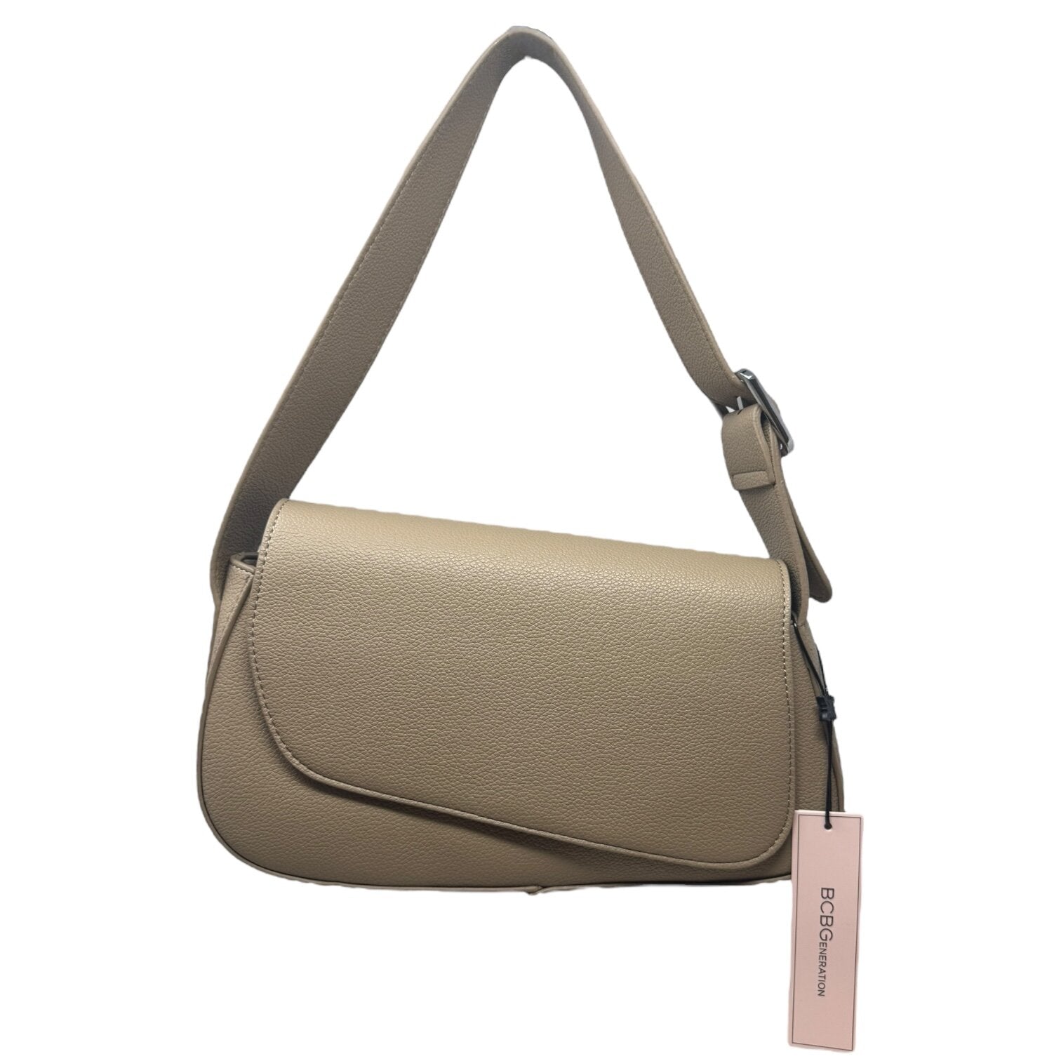 BCBGENERATION Small Putty Asymmetrical Flap Shoulder Bag - Stylish Crossbody Purse for Women, Perfect for Work, Travel & Everyday Use