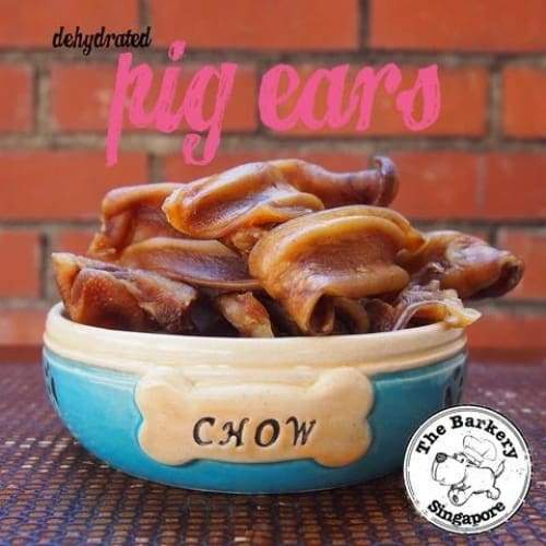 The Barkery Natural Dehydrated Pig Ears Dog Treats - 80g | All-Natural Chew for Dental Health & Anxiety Relief | Perfect for Training Rewards and Long-Lasting Chewing