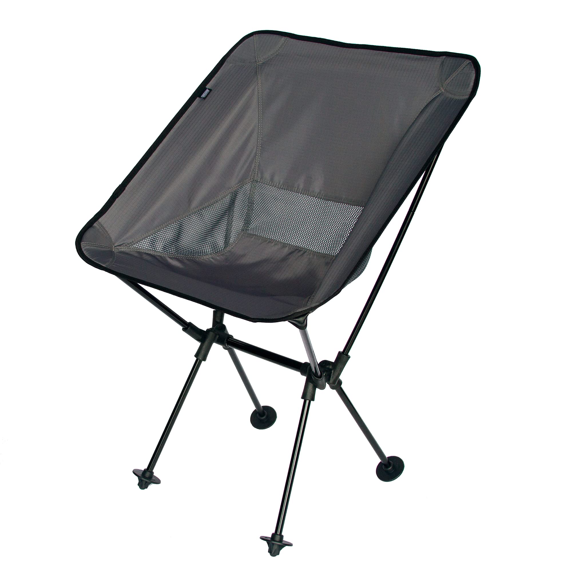 TravelChair Roo Wide & High Back Camping Chair - Heavy Duty Portable Folding Outdoor Chair for Camping, Beach, Picnics, Backpacking & Tailgating - Comfortable Black Camp Chair with Cup Holder