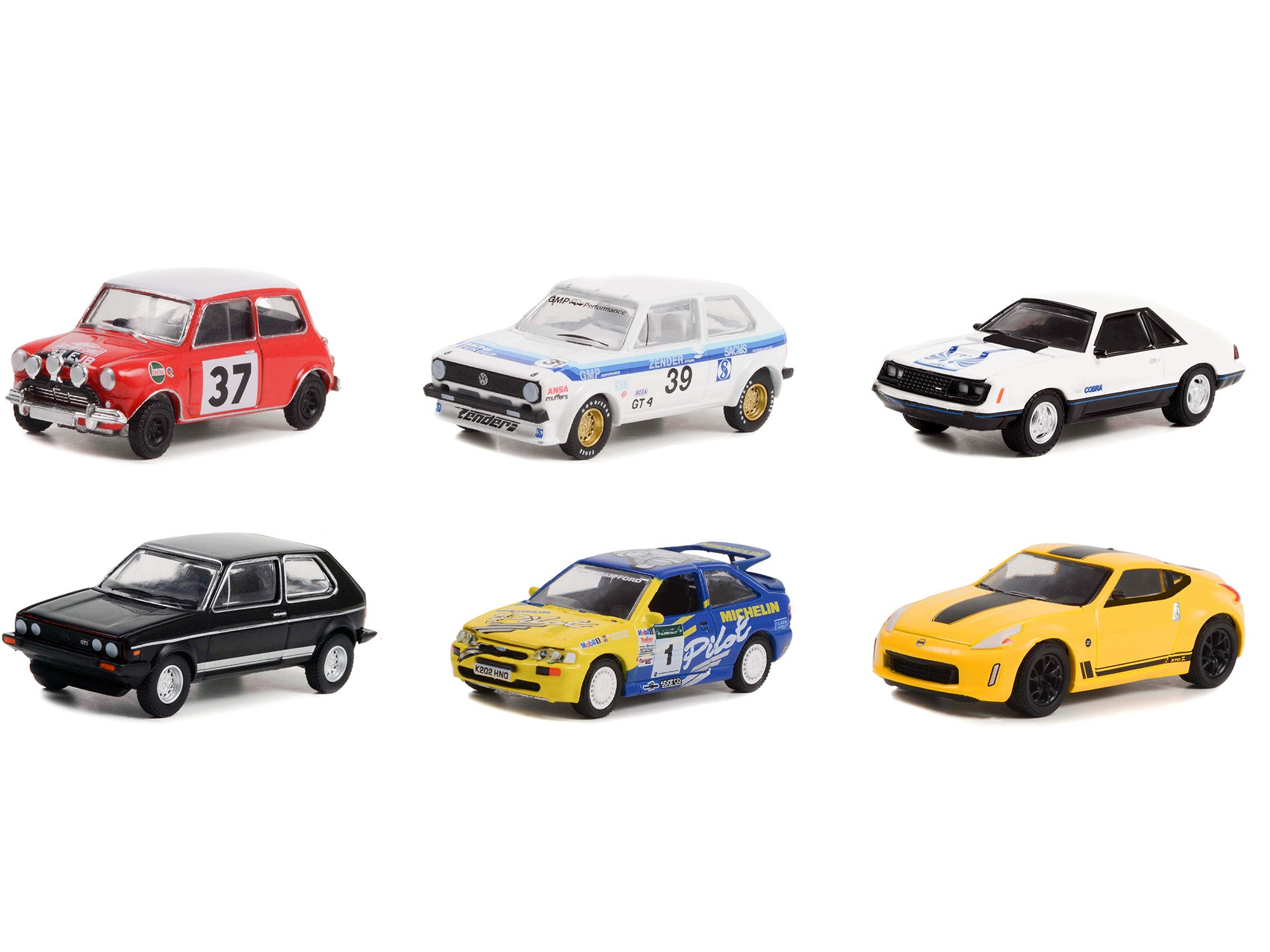 Greenlight Series 2 1/64 Scale Diecast Model Cars - Hot Hatches 6-Piece Collectible Set for Display & Racing Enthusiasts