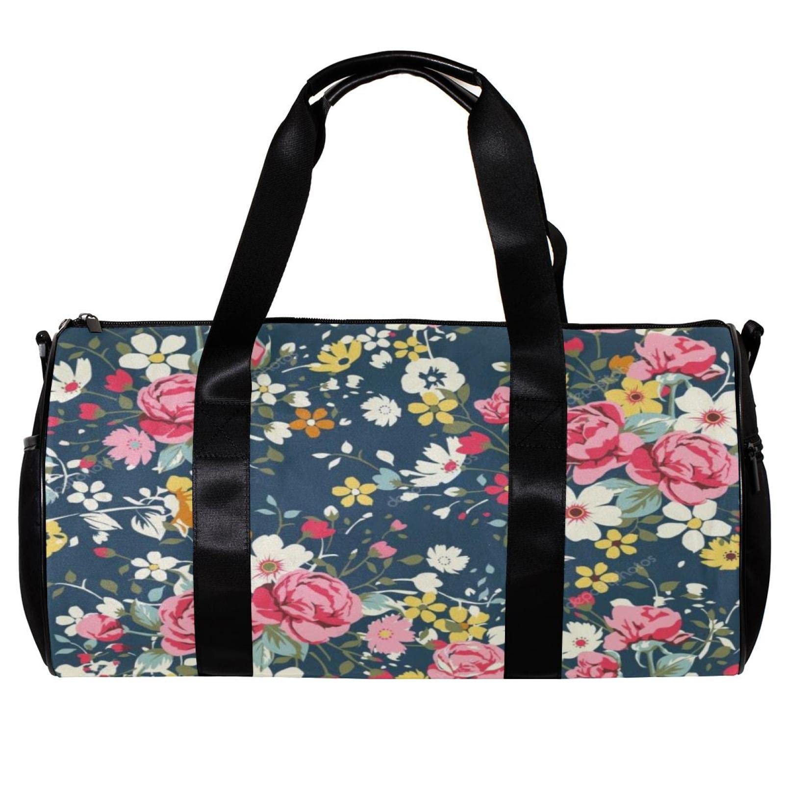 Vintage Floral Travel Duffle Bag - Foldable Sports Gym Bag for Women, Men, Boys & Girls - Perfect for Gym, Weekend Getaways & Outdoor Adventures