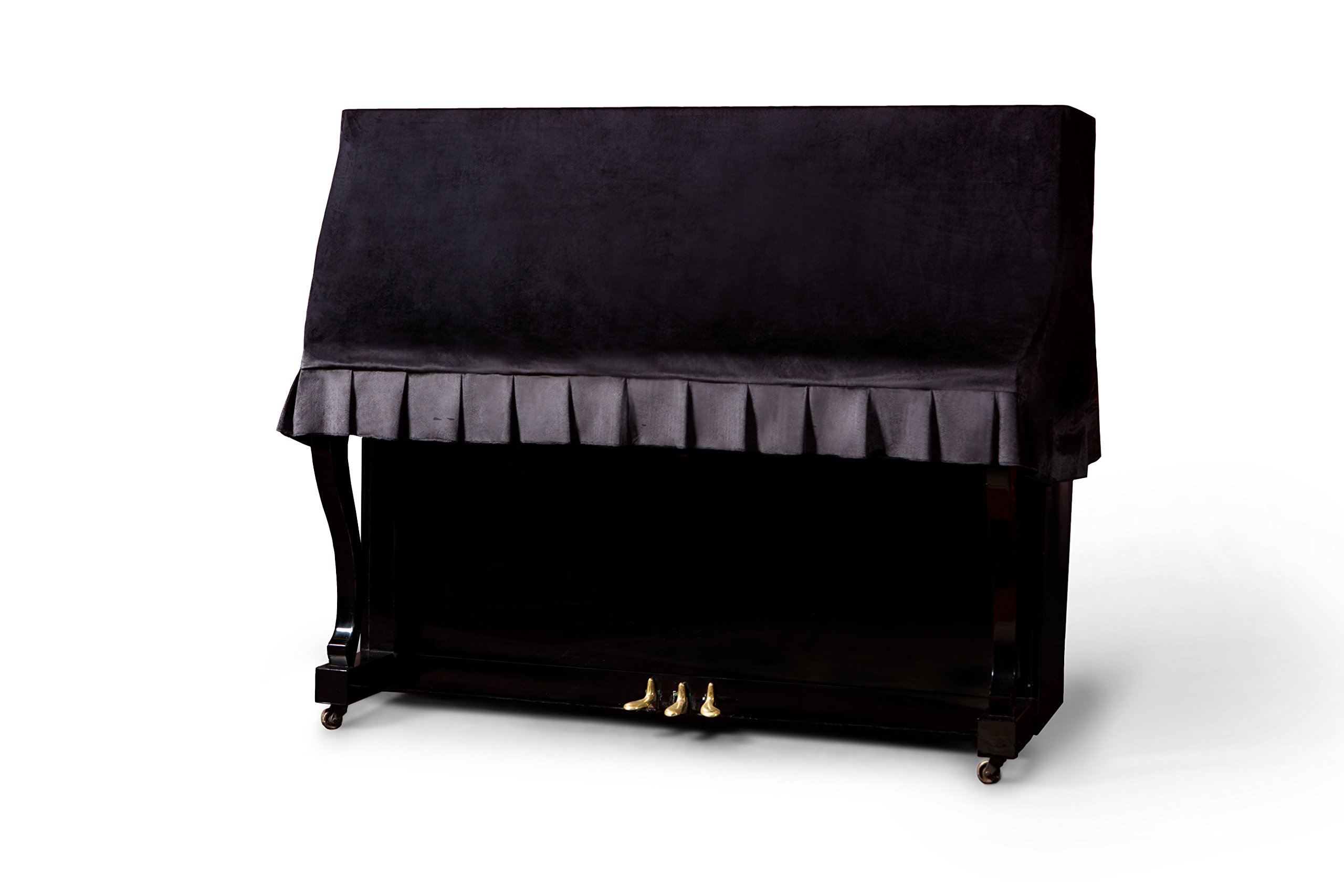Premium Waterproof Upright Piano Cover - Velvet Dust Protector for Digital & Acoustic Pianos | Handcrafted Fabric Protection | Fits Standard Upright Pianos (Midnight Black) | Perfect for Home, Studio & Stage Use