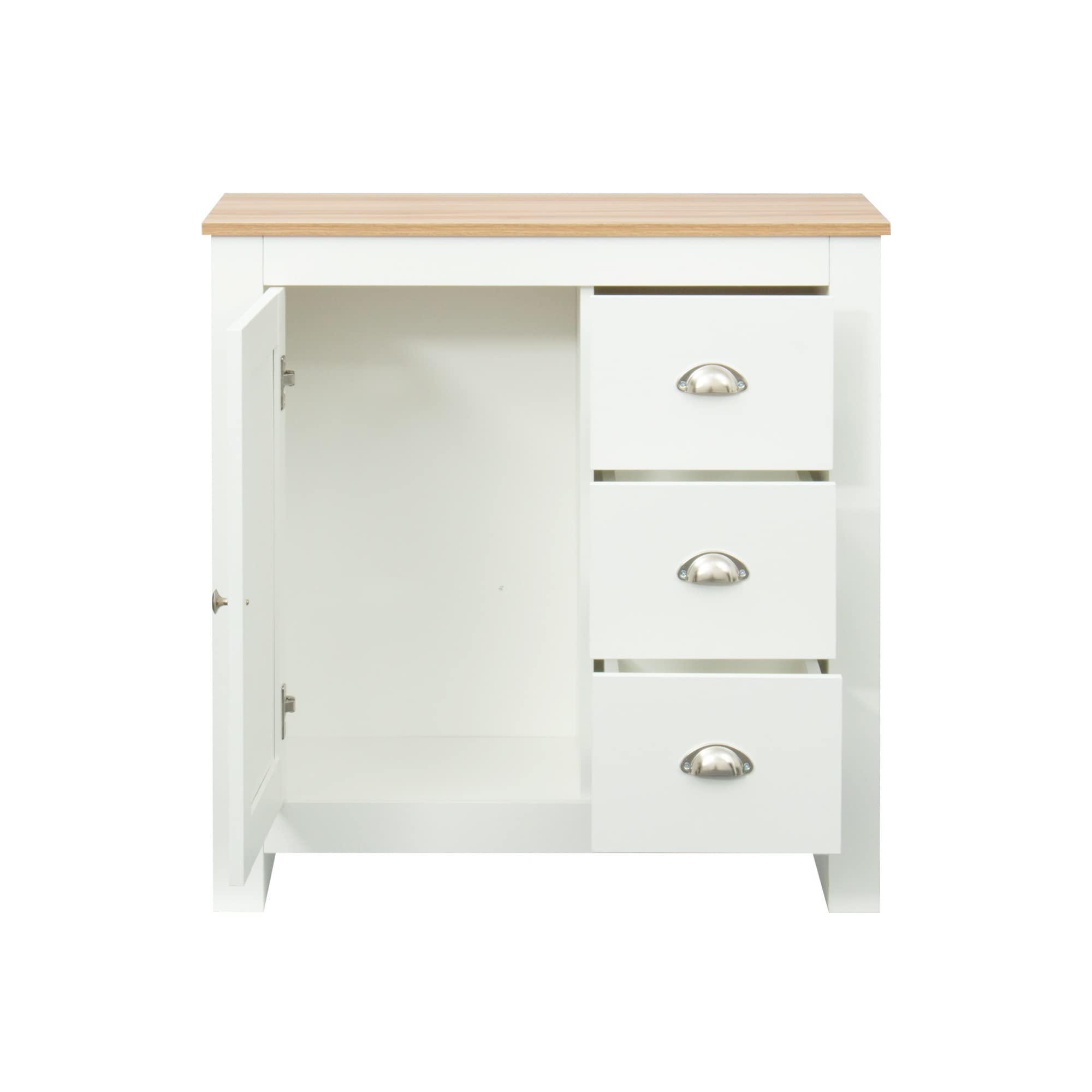 White High Gloss Kitchen Sideboard Cabinet - Modern Buffet Storage with Drawers & Doors for Dining Room, Hallway, Living Room | Perfect as TV Stand, Display Unit & Home Organization Solution