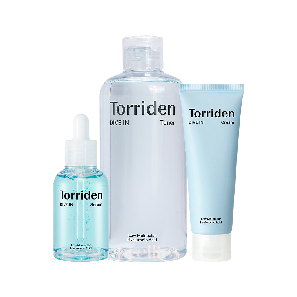 Torriden Dive In Collection Set - Hydrating Serum, Toner & Cream for Dry Skin | Korean Skincare Routine for Day & Night Use