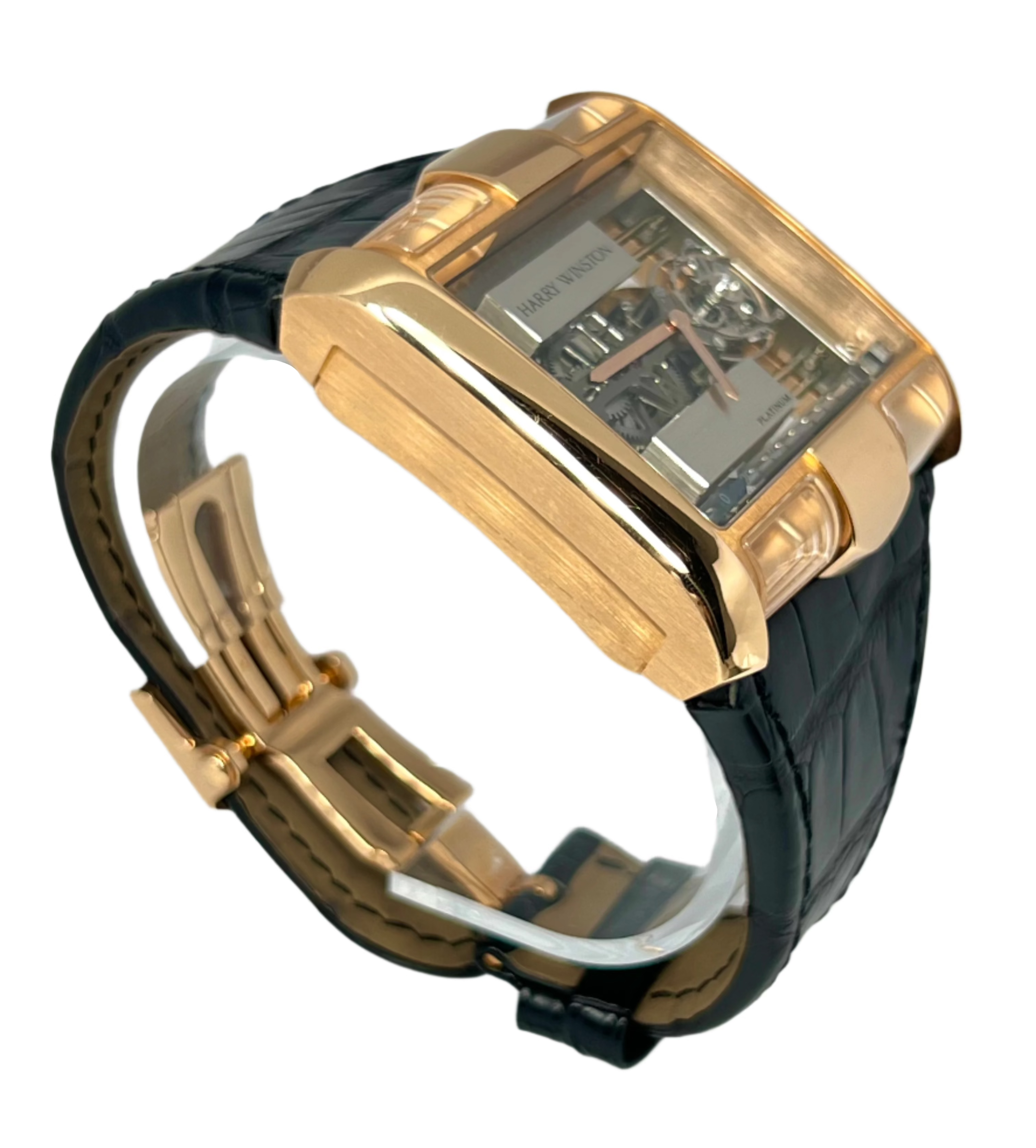 Harry Winston Histoire de Tourbillon Glissiere 18K Rose Gold Men's Luxury Watch - Elegant Timepiece for Business, Gala & Special Occasions