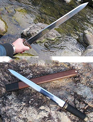 High Manganese Steel Chinese Short Sword - Camping Knife with Razor Sharp Blade #1792 | Perfect for Outdoor Survival, Bushcraft & Martial Arts Training
