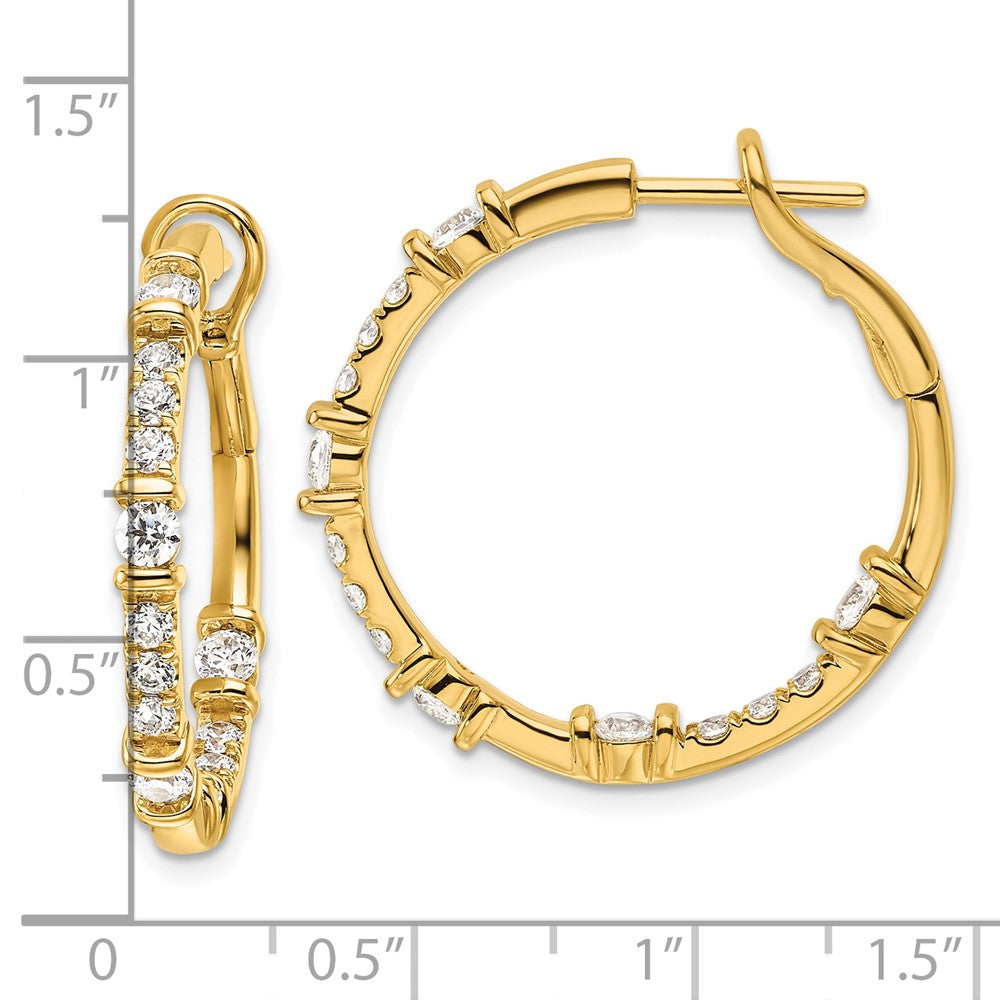 Lab-Grown Diamond Hoop Earrings - 14K Yellow Gold VS/SI FGH Quality for Everyday Wear & Special Occasions | Model EM10225