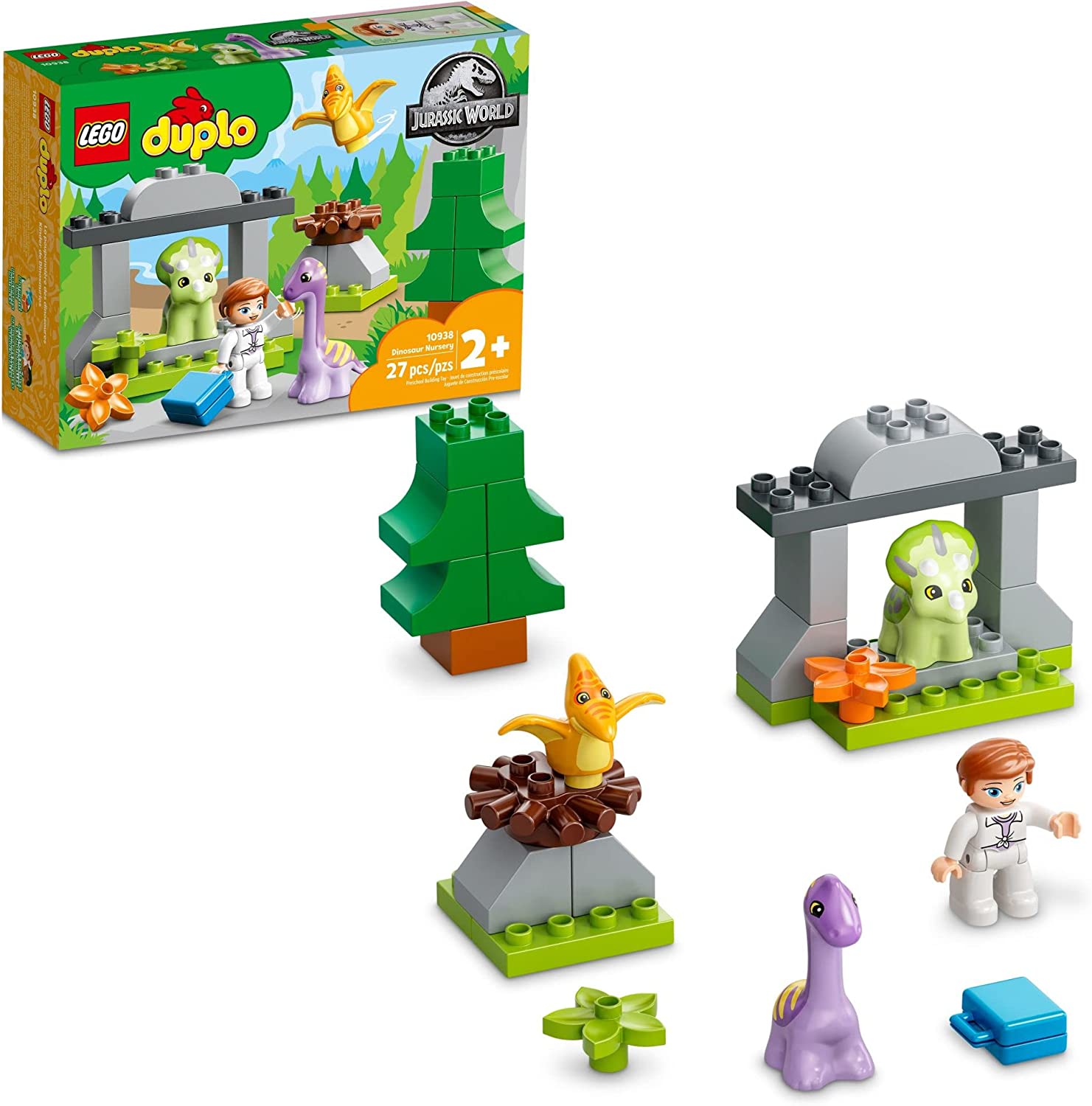 LEGO DUPLO Jurassic World Dinosaur Nursery 10938 - Building Blocks Toy for Toddlers with Baby Dinosaurs - Perfect for Pretend Play & Early Learning Development