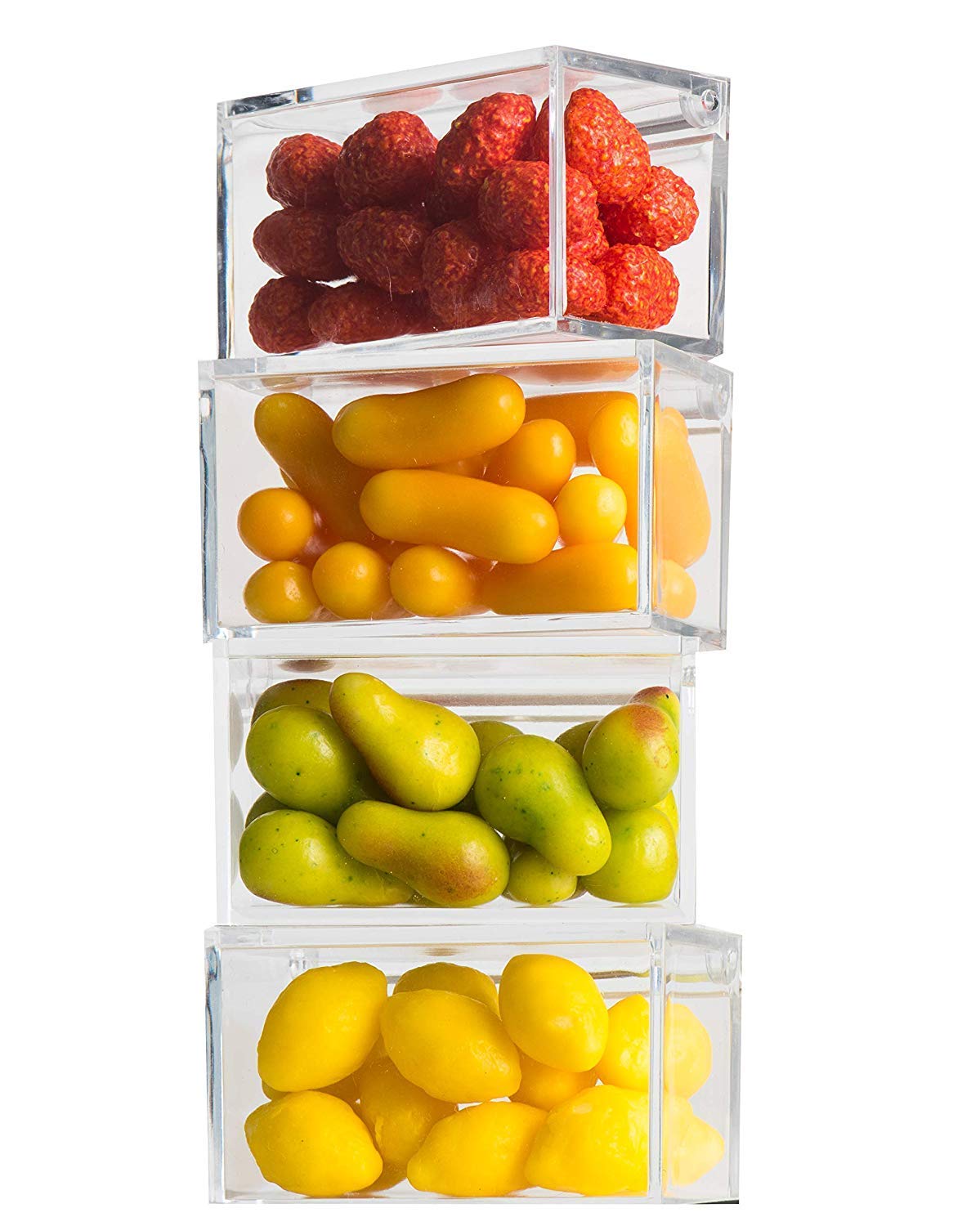 Hammont 36-Pack Clear Acrylic Storage Boxes - 6 Sizes (3.35