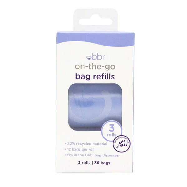 Ubbi On The Go Diaper Bag Refill Packs - Premium Scented Disposable Bags for Diaper Disposal - Perfect for Travel, Daycare & On-The-Go Parents