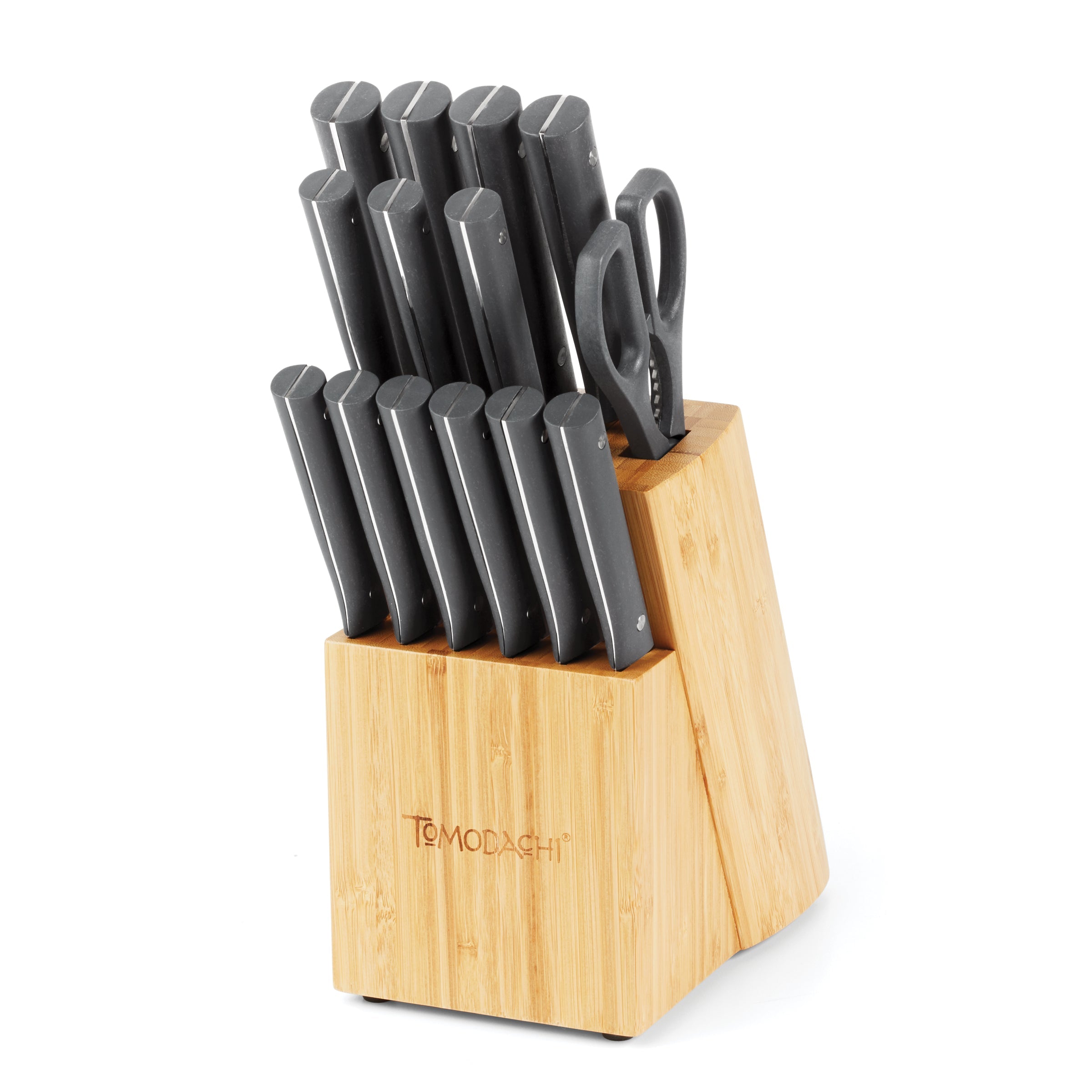 Premium 15-Piece Harvest Slate Cutlery Block Set - Knife Set with Wooden Storage Block for Kitchen, Perfect for Home Chefs & Cooking Enthusiasts | Ideal for Meal Prep, Dinner Parties & Everyday Cooking