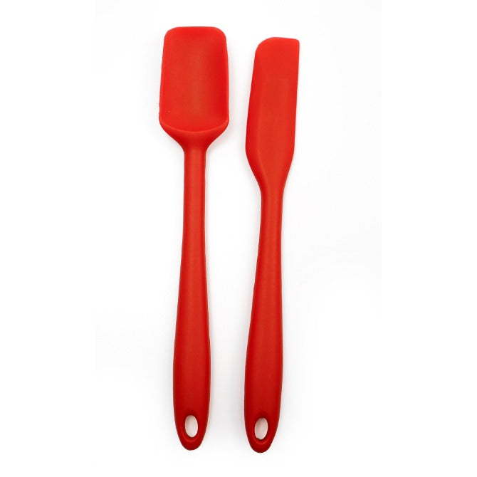 Premium Silicone Spatula and Spoonula Set - Non-Stick, Heat Resistant Kitchen Utensils for Baking, Cooking, and Mixing - Ideal for Home Chefs and Bakers (Red)
