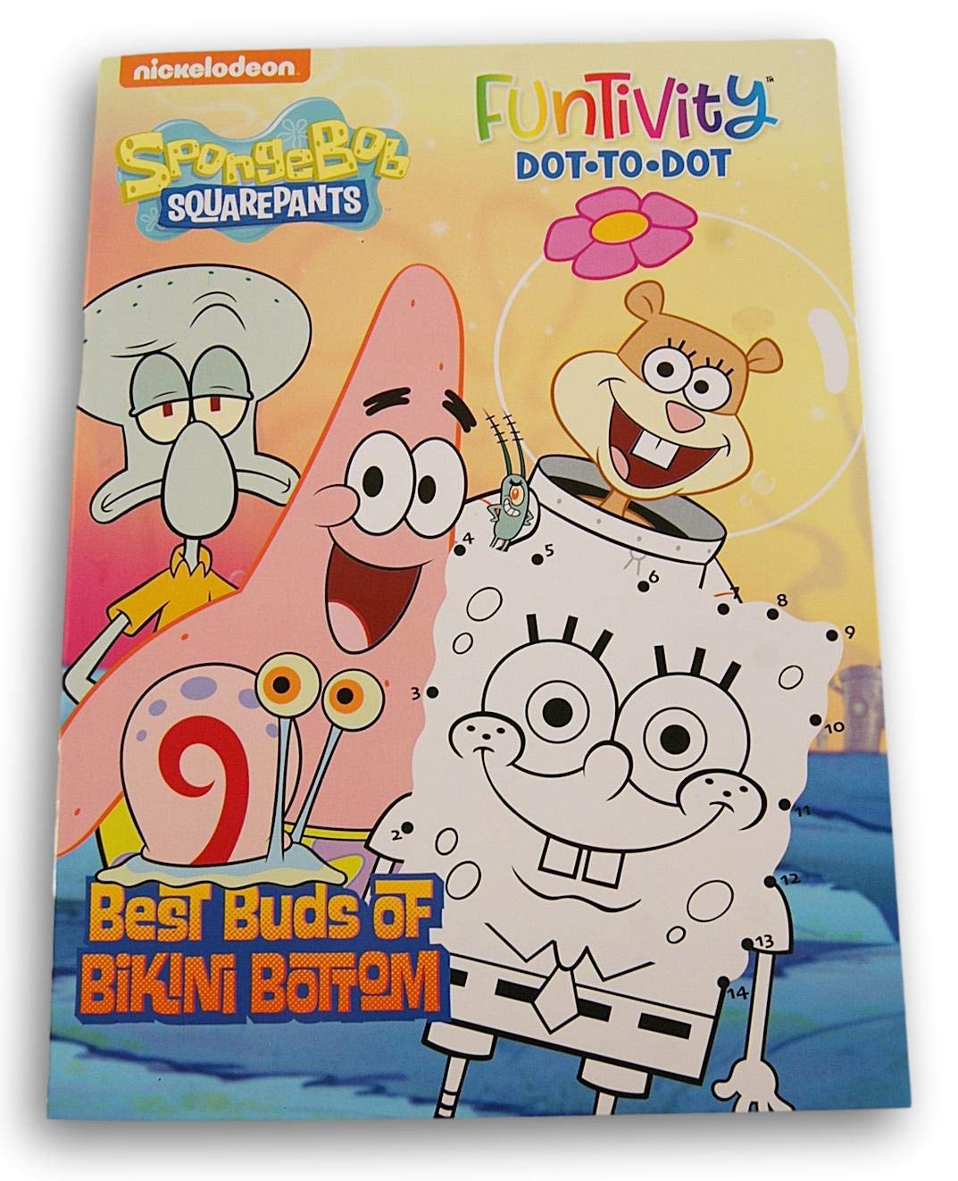 Spongebob Squarepots Dot to Dot Activity Book - 80 Pages | Best Buds of Bikini Bottom Coloring Book for Kids | Fun Learning & Travel Activity for Children