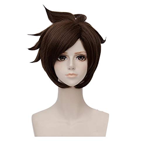 Vorwind Overwatch Cosplay Tracer Reverse Bend Short Wig - Perfect for Cosplay, Halloween Costumes & Gaming Conventions