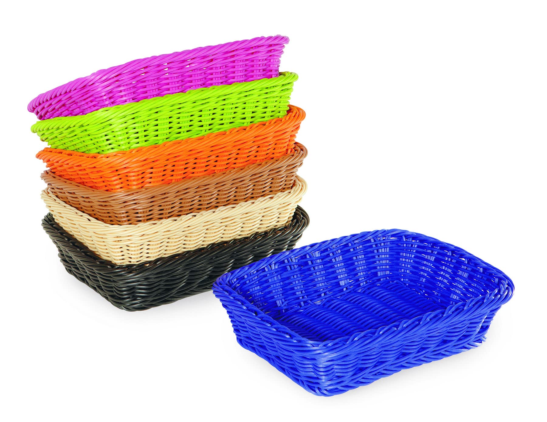 GET WB-1508-BK Black Rectangular Polyweave Bread Basket - 11.5