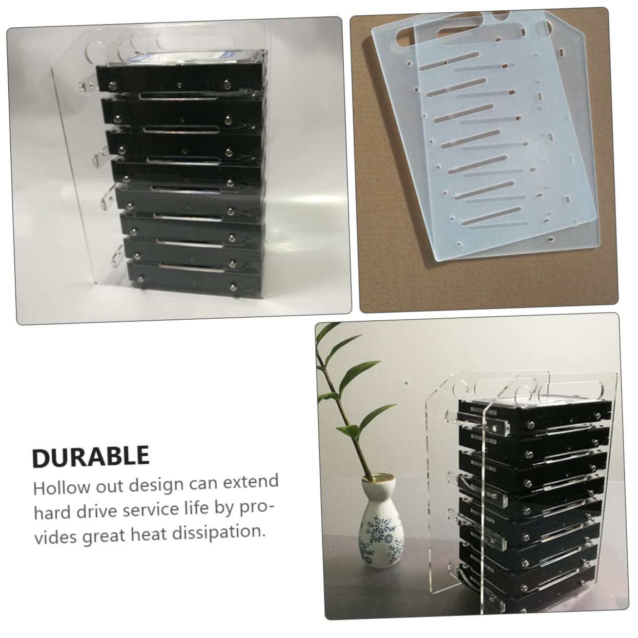 Angoily 3-Pack Acrylic HDD Mounting Bracket - 3.5