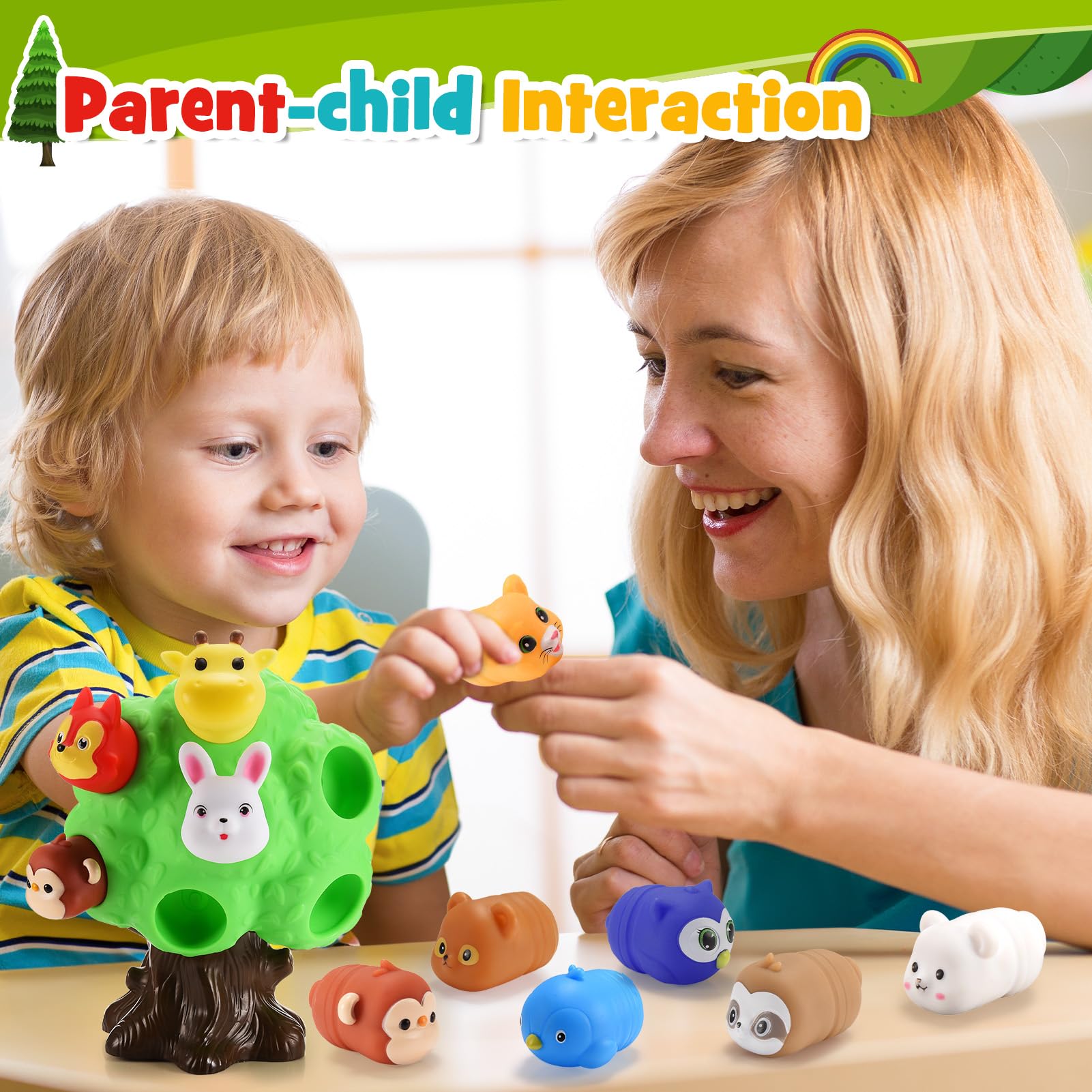 Montessori Animal Learning Toys for Toddlers 1-6 Years Old - Forest Animal Playset Sensory Toys for Boys & Girls - Perfect Easter & Birthday Gifts for 1-5 Year Olds | Educational Playtime & Developmental Fun