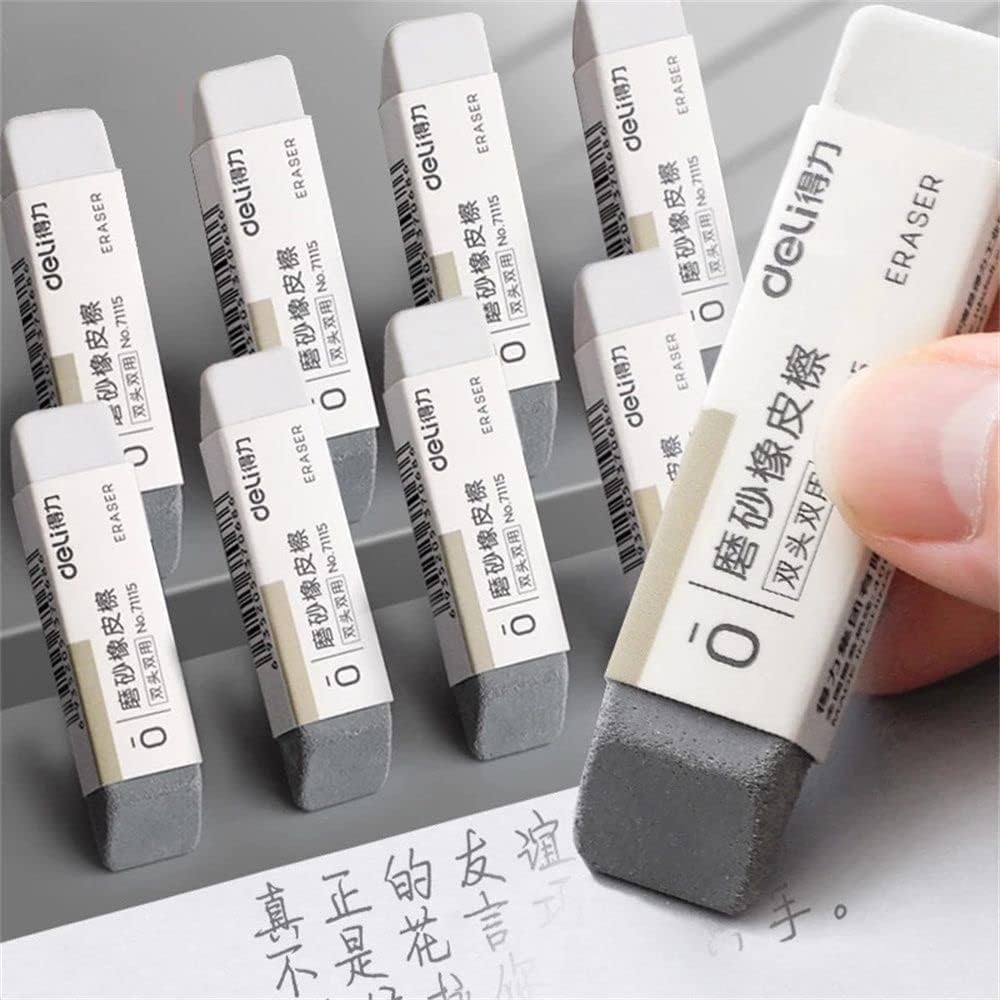 2Pcs Frosted Erasers - Sand Erasers & Matte Ink Erasers for Ballpoint & Fountain Pens - Correction Supplies for Office & School Stationery - Perfect for Homework, Exams, and Professional Documents