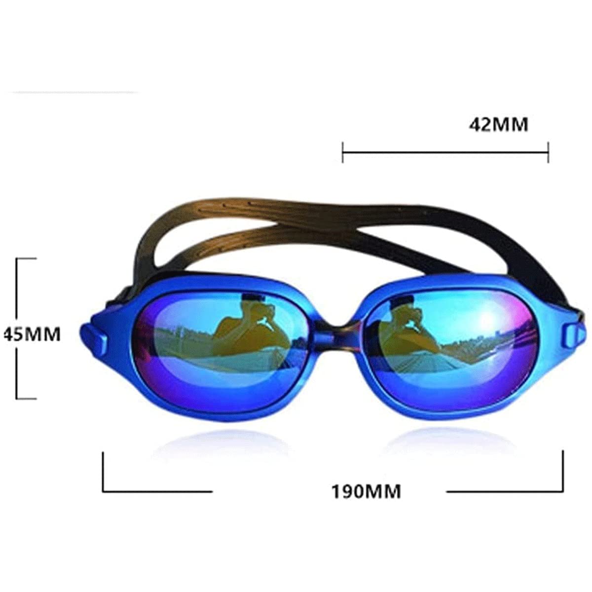 Anti-Fog UV Protection Swim Goggles for Adults & Kids - No Leak Wide View Swimming Goggles for Men, Women, Youth - Pack of 1 (Color: Blue) - Perfect for Pool, Beach, and Competitive Swimming
