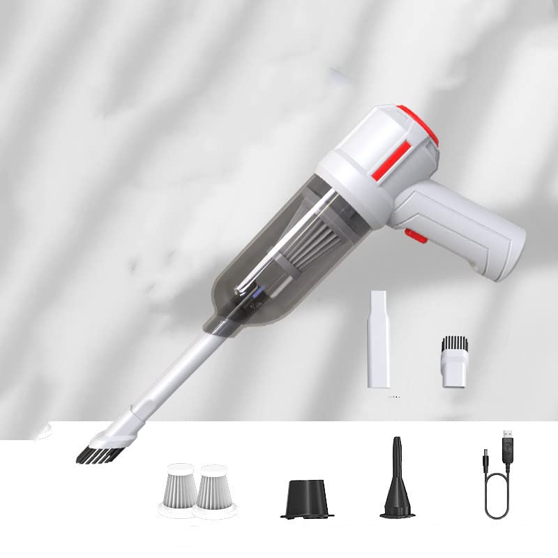 9000Pa 120W 4-in-1 Portable Cordless Car Vacuum Cleaner - Handheld Auto Vacuum & Blower for Car Detailing, Home Cleaning & Pet Hair Removal - Powerful Suction for Car Interiors, Upholstery & Hard-to-Reach Areas (White)