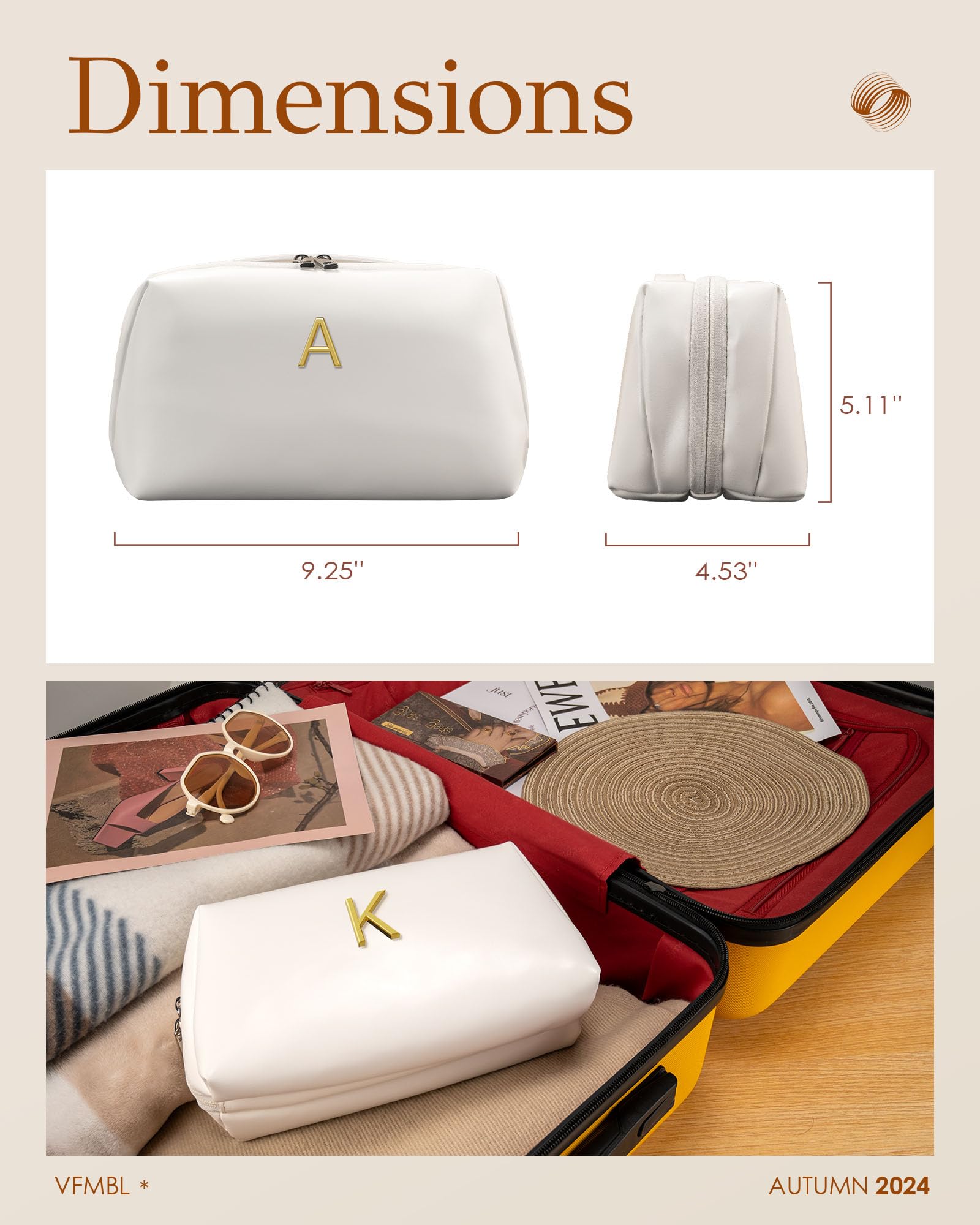 Personalized Waterproof Makeup Bag with Dividers - Perfect Easter, Wedding, Graduation, Teacher Appreciation & Mother's Day Gift for Teen Girls & Women - Great for Travel, Cosmetics Storage & Daily Organization