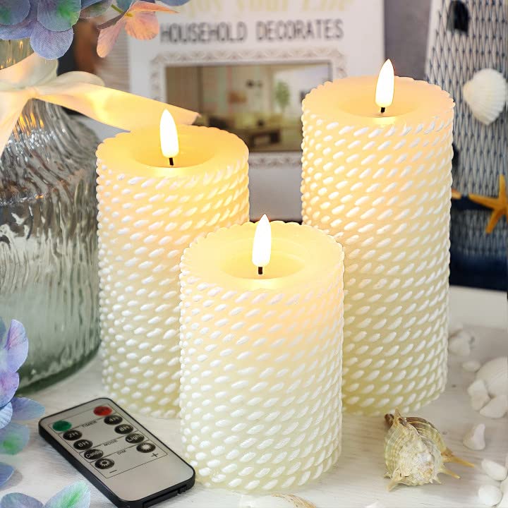 Flameless LED Candles Set of 3 - Remote Control, Real Wax Effect for Home Decor & Gifts