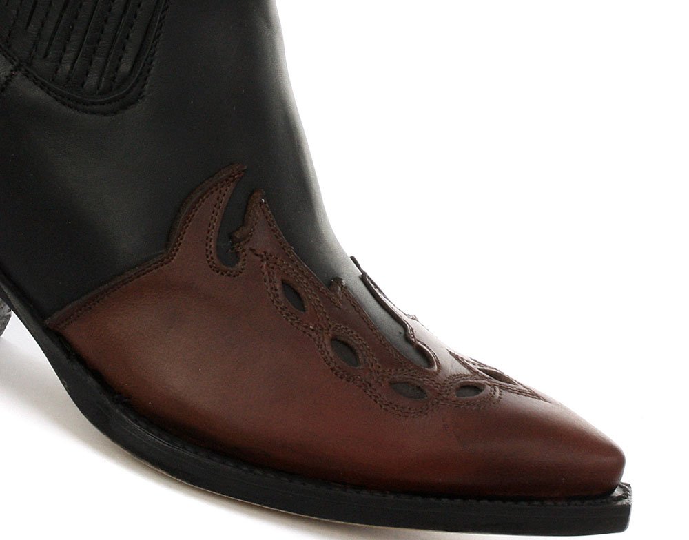 Arizona Lo Black/Burgundy Genuine Leather Cowboy Boots for Men - Size 6 | Western Style, Comfortable & Durable | Perfect for Rodeo, Country Music Festivals & Casual Wear