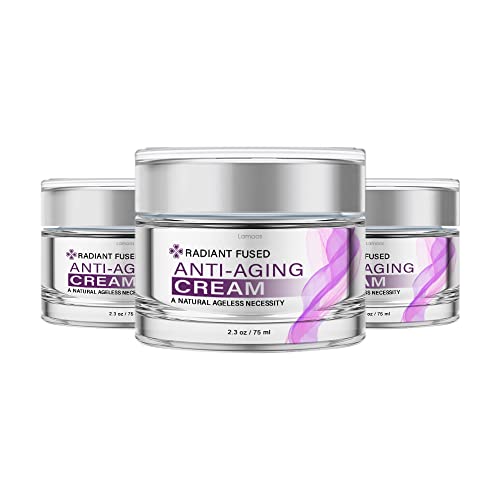 Lamoos Radiant Fused Anti-Aging Cream (3 Pack) - Reduce Wrinkles & Brighten Skin | Day & Night Moisturizer for Face & Neck | Perfect for Dry, Sensitive & Mature Skin