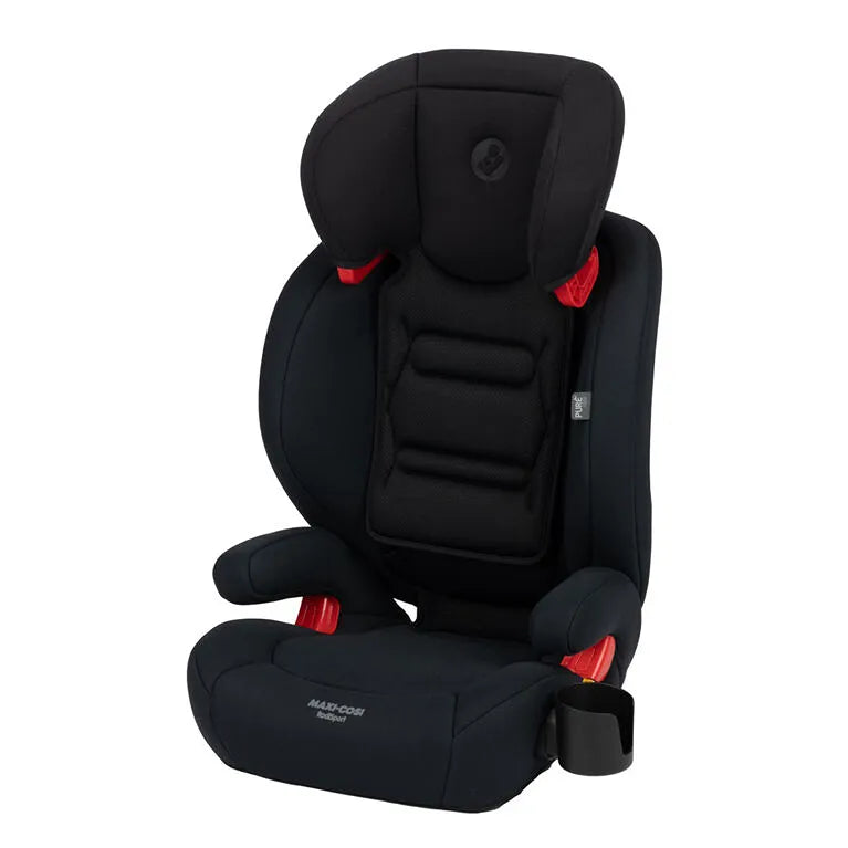 RodiSport 2-in-1 Booster Car Seat for Kids - Convertible High Back & Backless Car Booster - Safety Certified - Authentic Black - Perfect for Travel & School Carpool