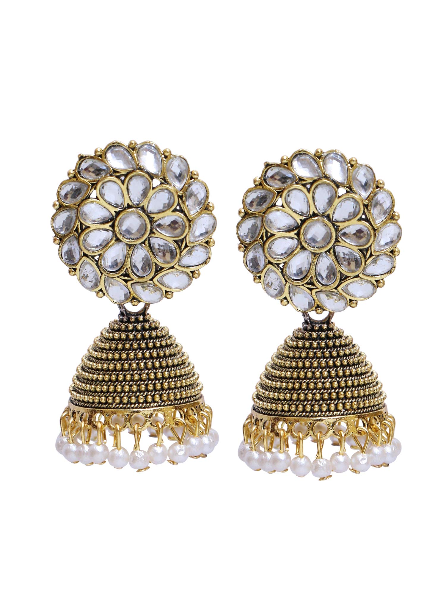 Oxidized Gold Bollywood Style Jhumka Earrings for Women – Traditional Indian Jewelry for Parties, Weddings & Festive Occasions