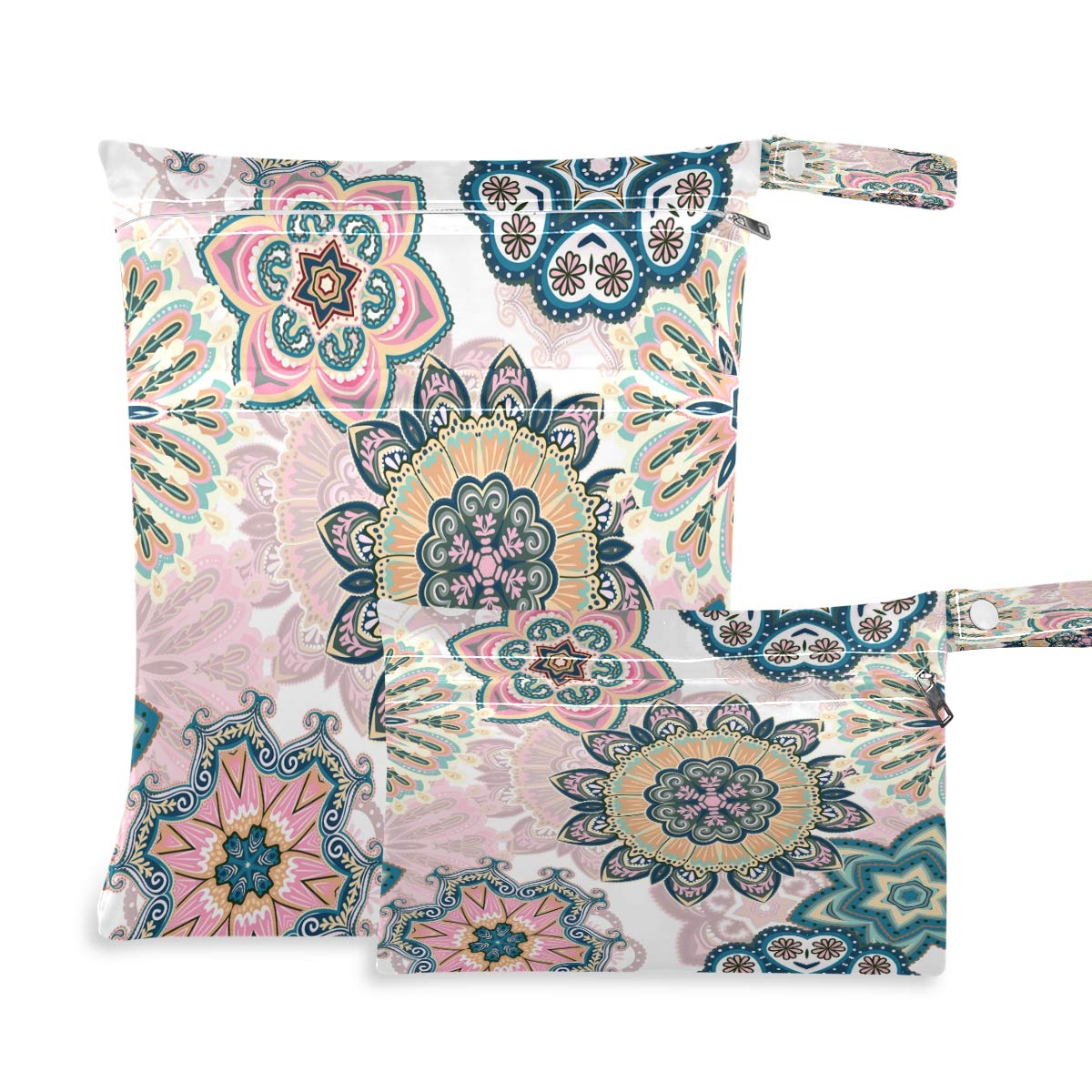 **Sunflower Bees Wet Dry Bag for Cloth Diapers & Swimsuits - Waterproof Reusable Storage Pouch for Travel, Beach, Gym & Baby Essentials - 2 Pack (Perfect for Wet Clothes, Toiletries & Swim Gear)**
