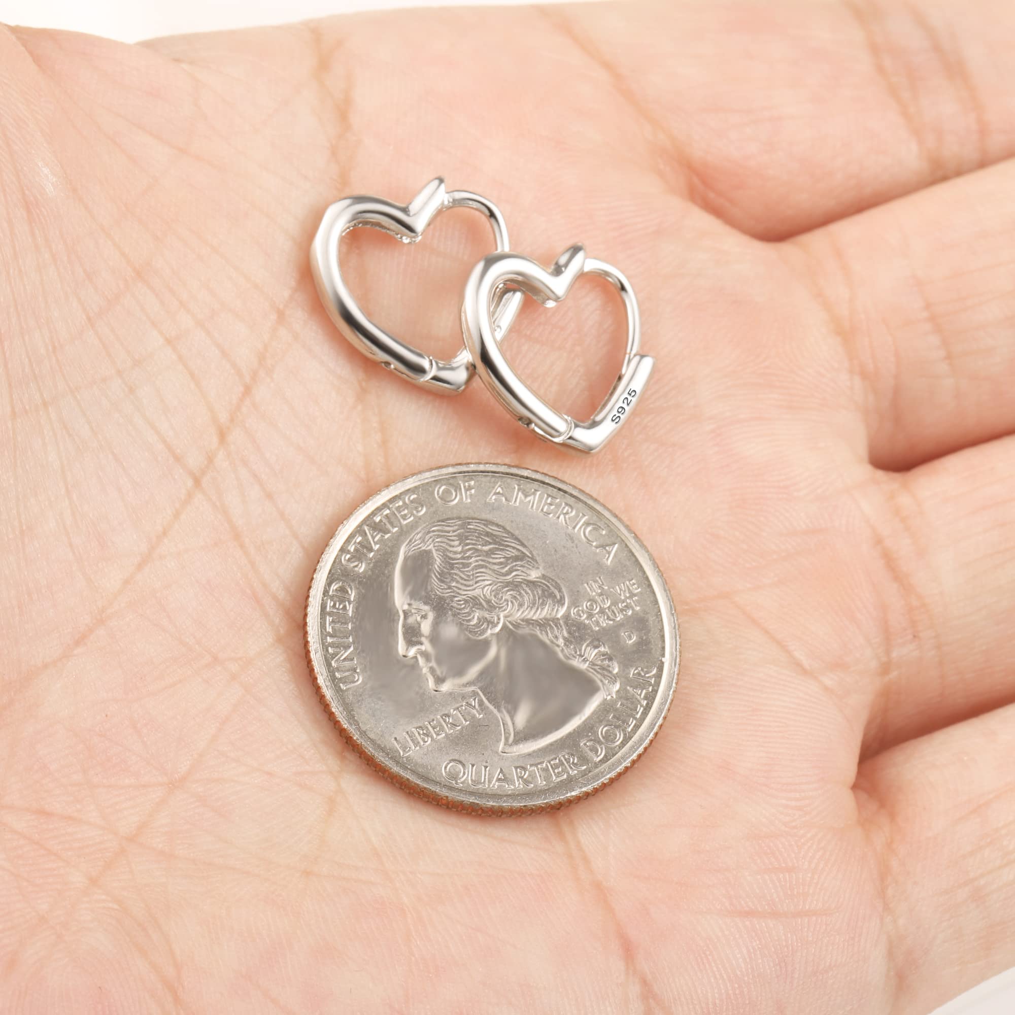 Hypoallergenic Sterling Silver Heart Hoop Earrings for Women & Girls - 4 Pairs Set in Pink & Blue - Dainty Love Jewelry for Everyday Wear, Gifts & Special Occasions