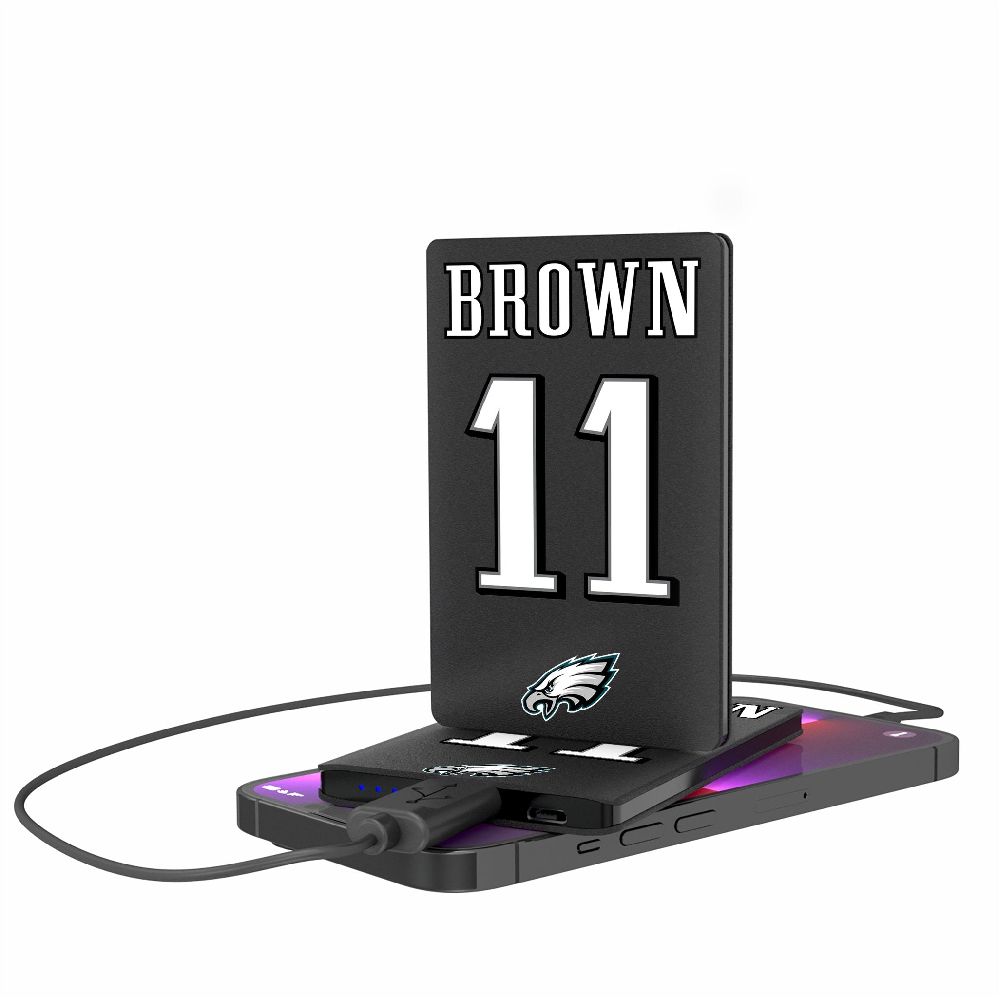 A.J. Brown Philadelphia Eagles NFL Portable Charger 2500mAh - Slim Credit Card Size Power Bank for Travel, Work & Emergency Charging
