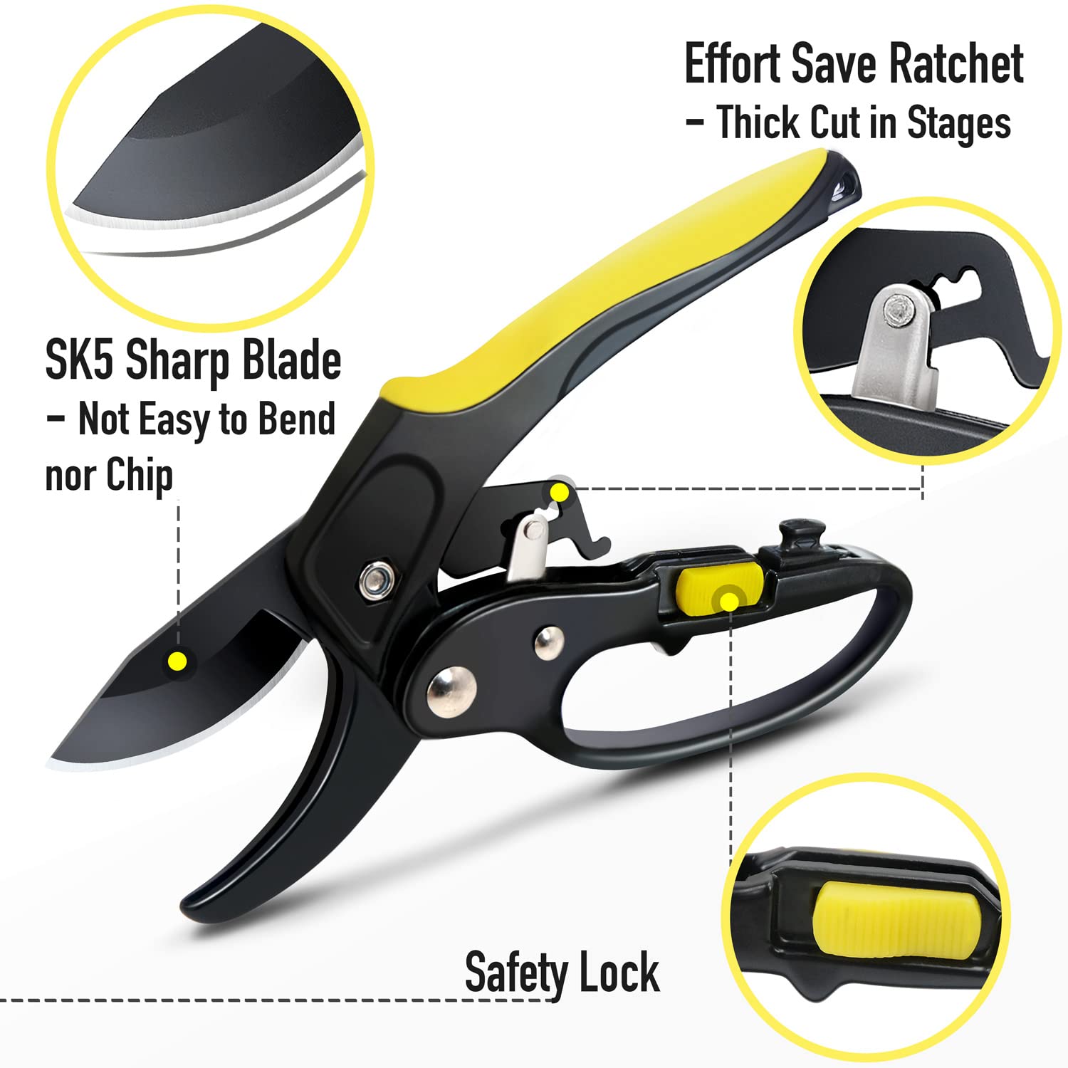 Jardineer Heavy Duty Pruning Shears - Sharp Gardening Clippers for Effortless Trimming | Perfect for Tree Branches, Rose Bushes & Garden Maintenance
